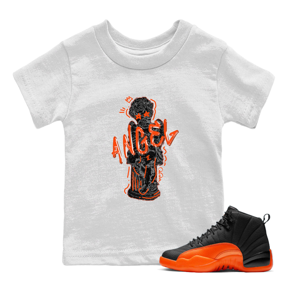 Baby Angel Kids Tops - Air Jordan 12 Brilliant Orange