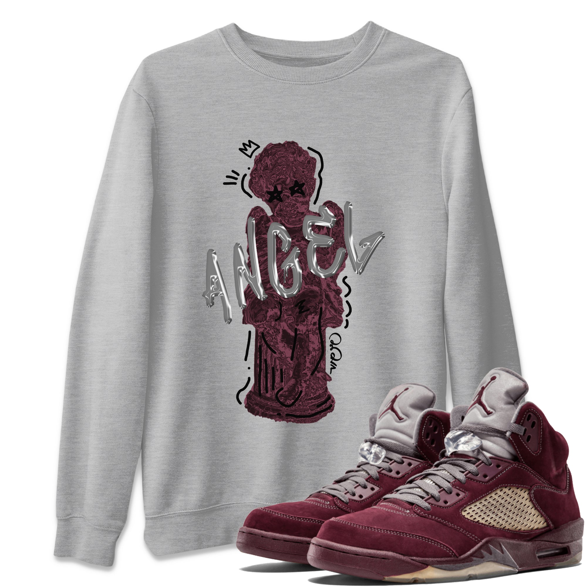 Baby Angel Unisex Tops - Air Jordan 5 Burgundy