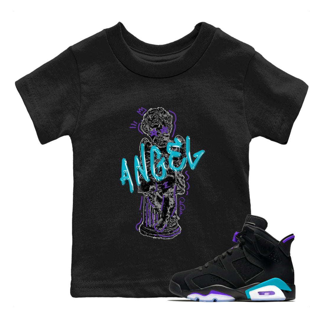 Baby Angel Kids Tops - Air Jordan 6 Aqua