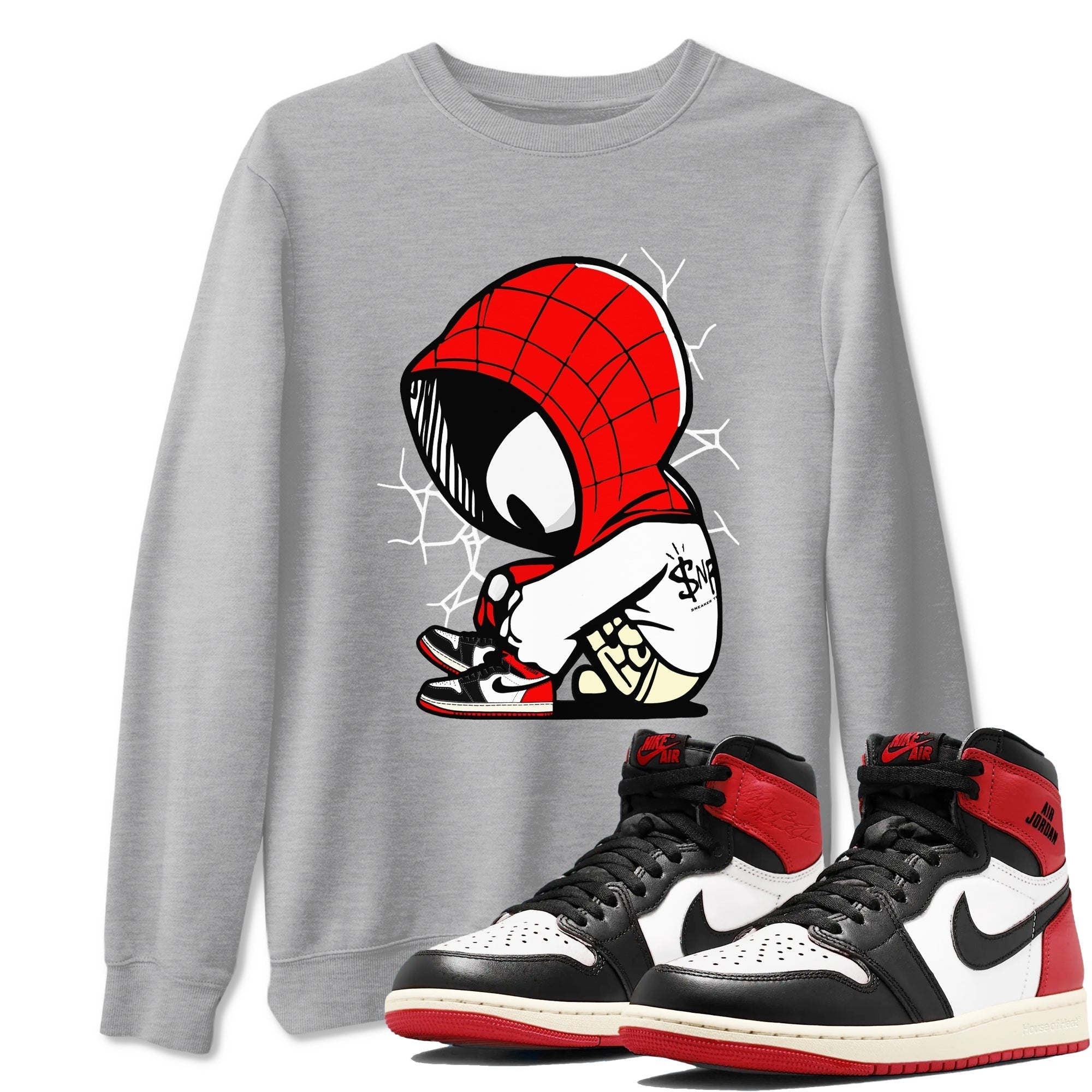 Baby Spider snkmatch Tees - Air Jordan 1 Black Toe Reimagined