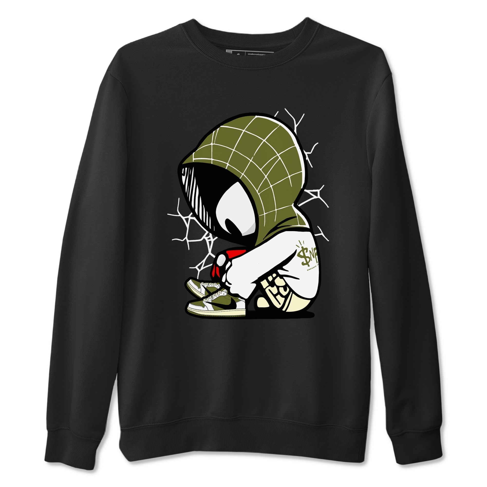 Baby Spider snkmatch Tees - Air Jordan 1 Travis Scott Medium Olive