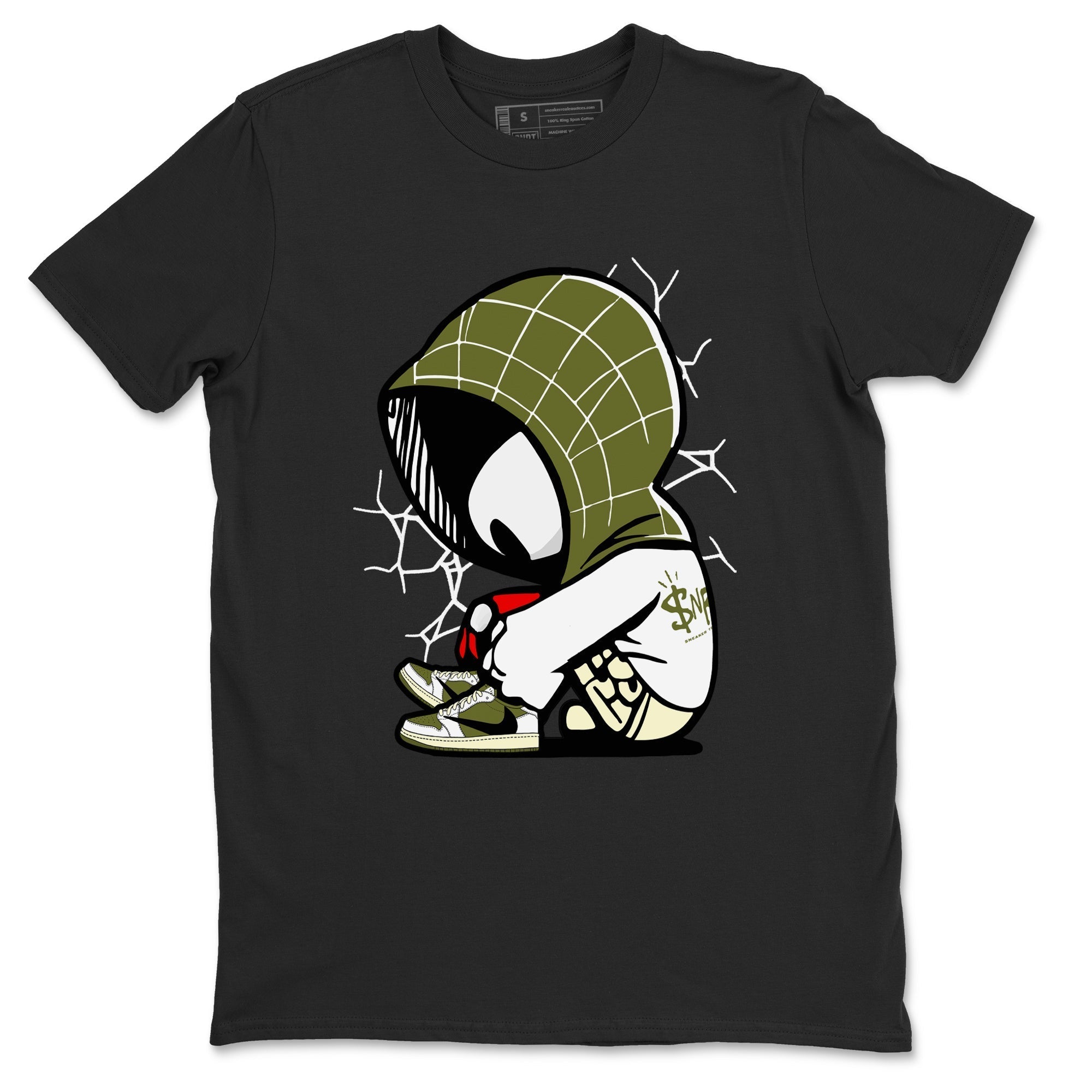Baby Spider snkmatch Tees - Air Jordan 1 Travis Scott Medium Olive
