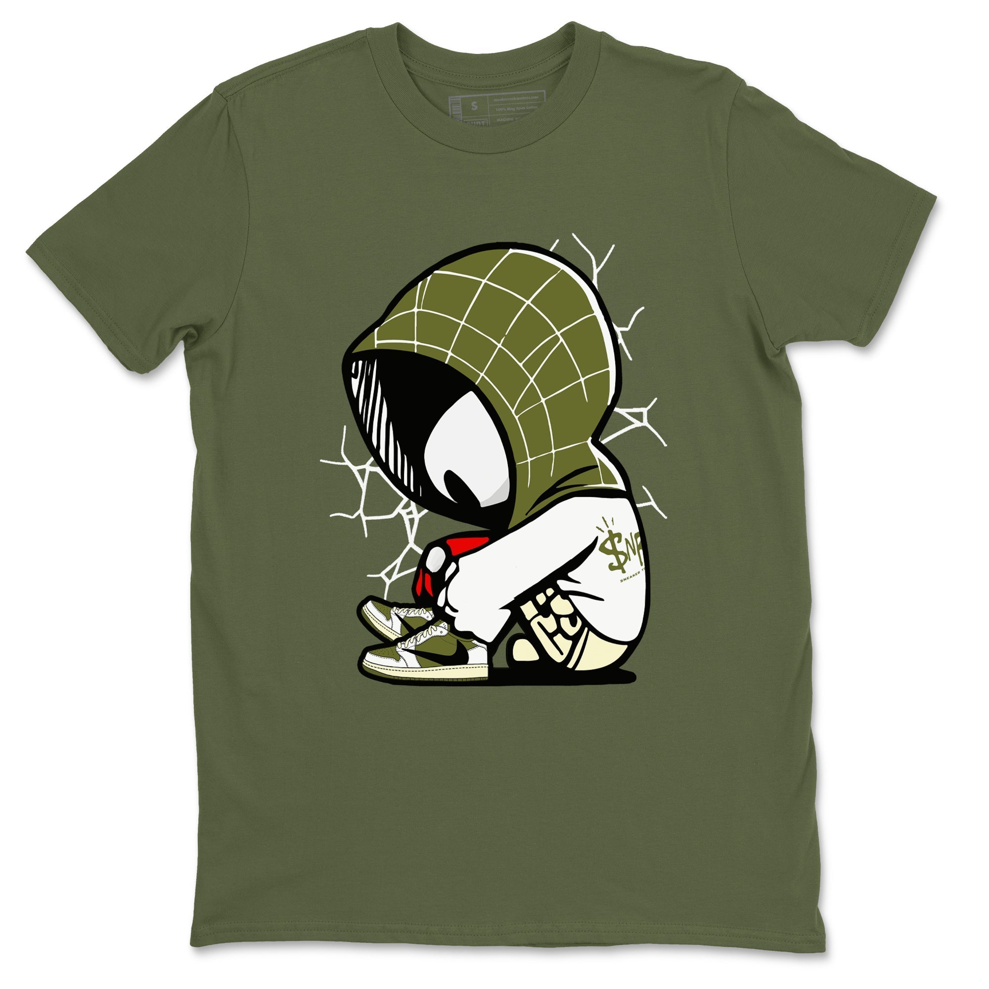 Baby Spider snkmatch Tees - Air Jordan 1 Travis Scott Medium Olive