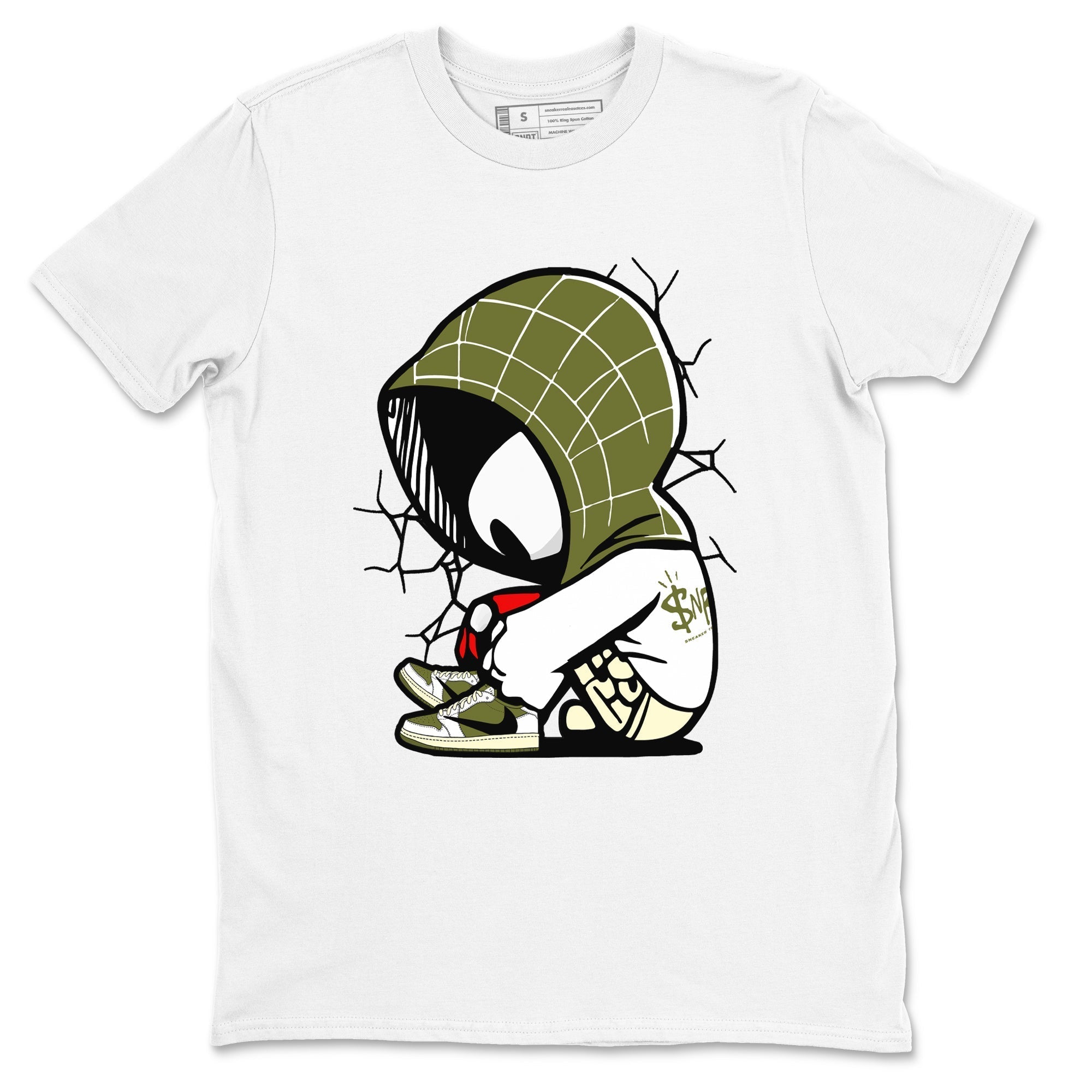 Baby Spider snkmatch Tees - Air Jordan 1 Travis Scott Medium Olive