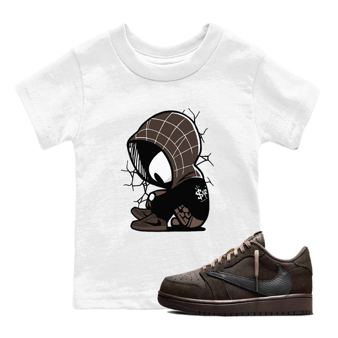 Baby Spider snkmatch Tees Kids - Air Jordan 1 Travis Scott Velvet Brown