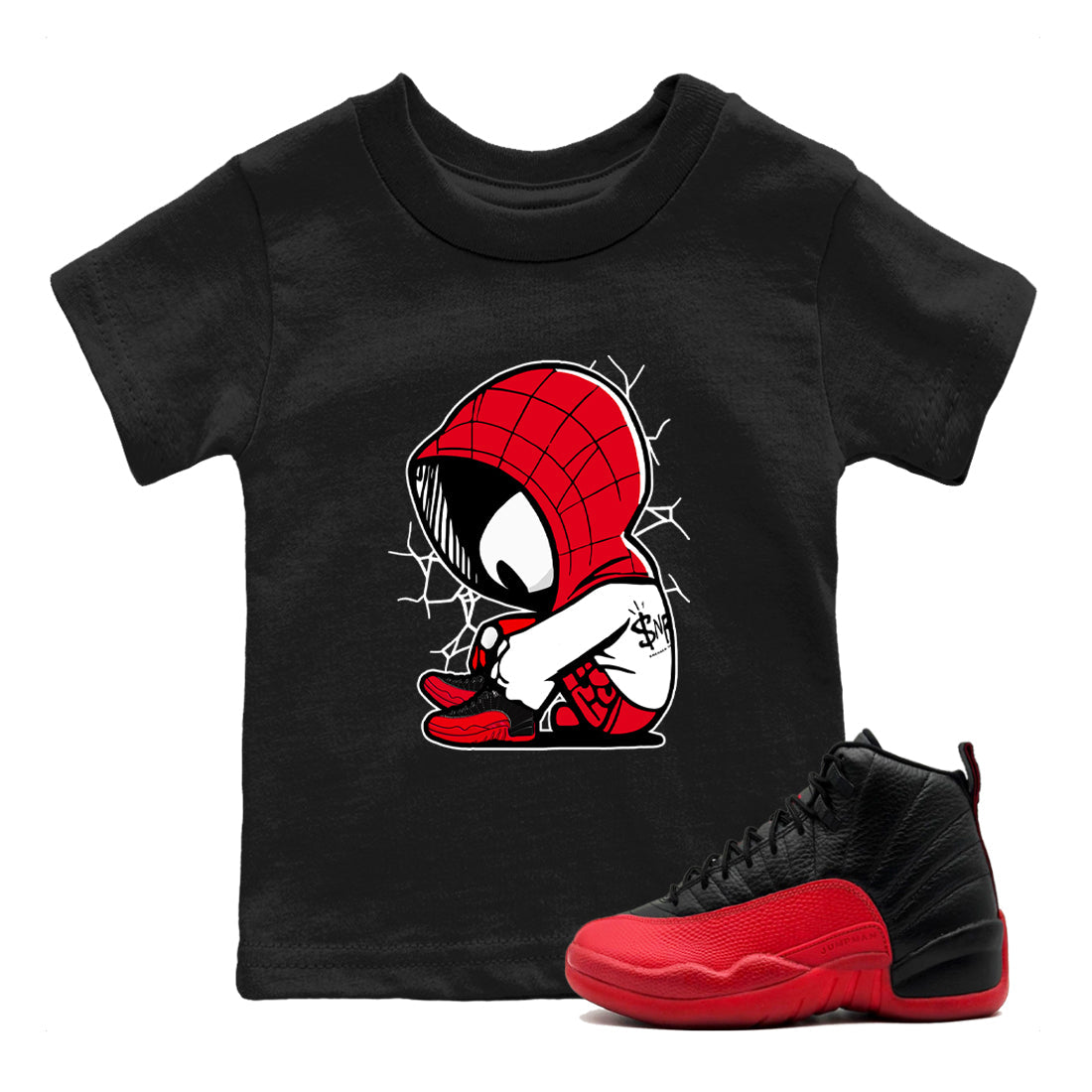 Baby Spider snkmatch Tees Kids - Air Jordan 12 Flu Game