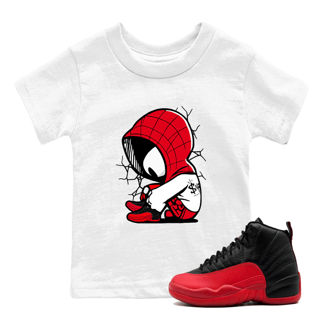 Baby Spider snkmatch Tees Kids - Air Jordan 12 Flu Game
