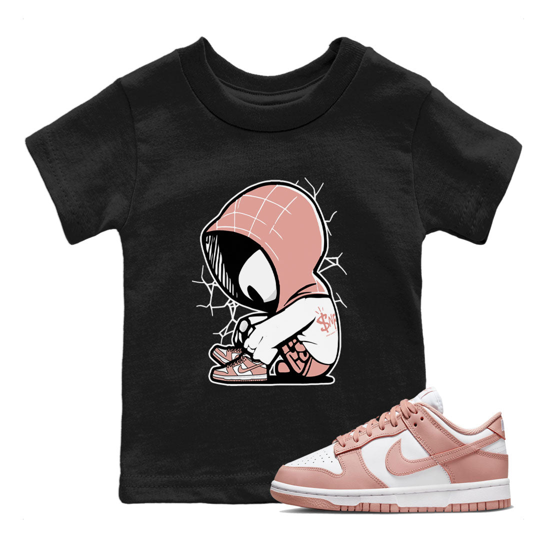 Baby Spider snkmatch Tee Kids - Dunk Rose Whisper