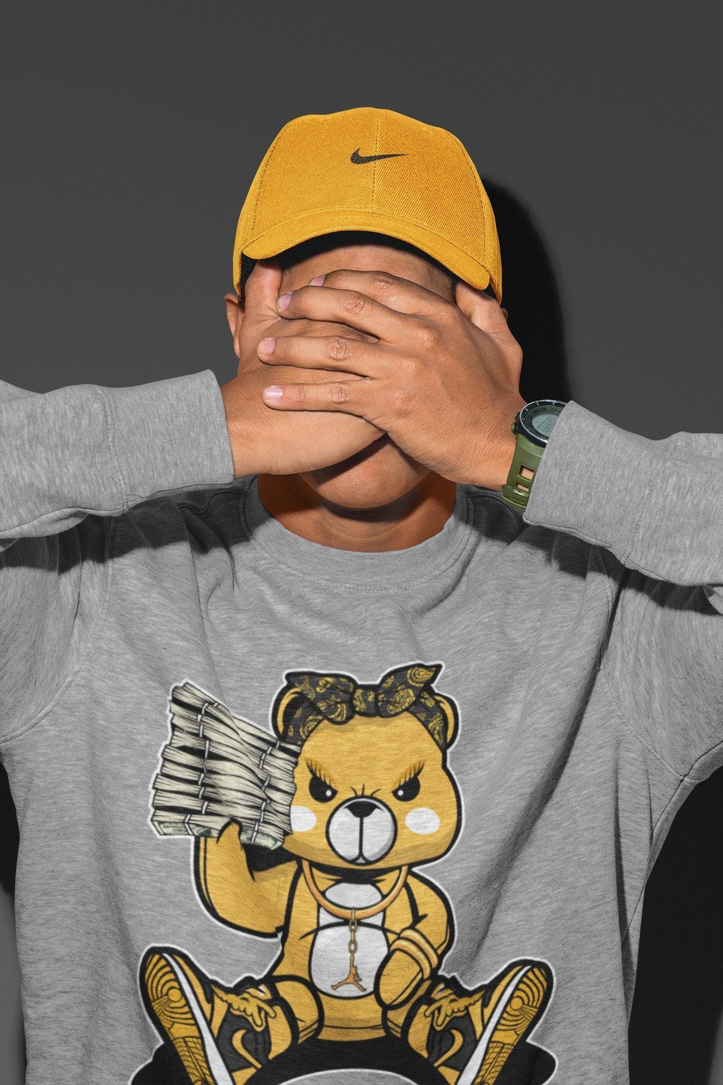 Bad Baby Bear Unisex Tops - Air Jordan 1 Pollen