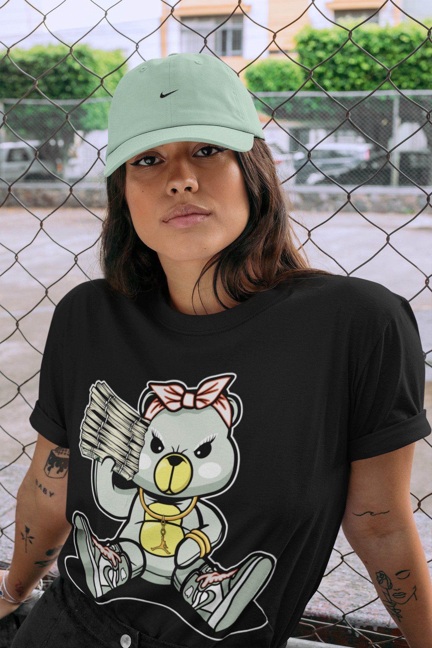 Bad Baby Bear Unisex Tops - Air Jordan 1 Seafoam