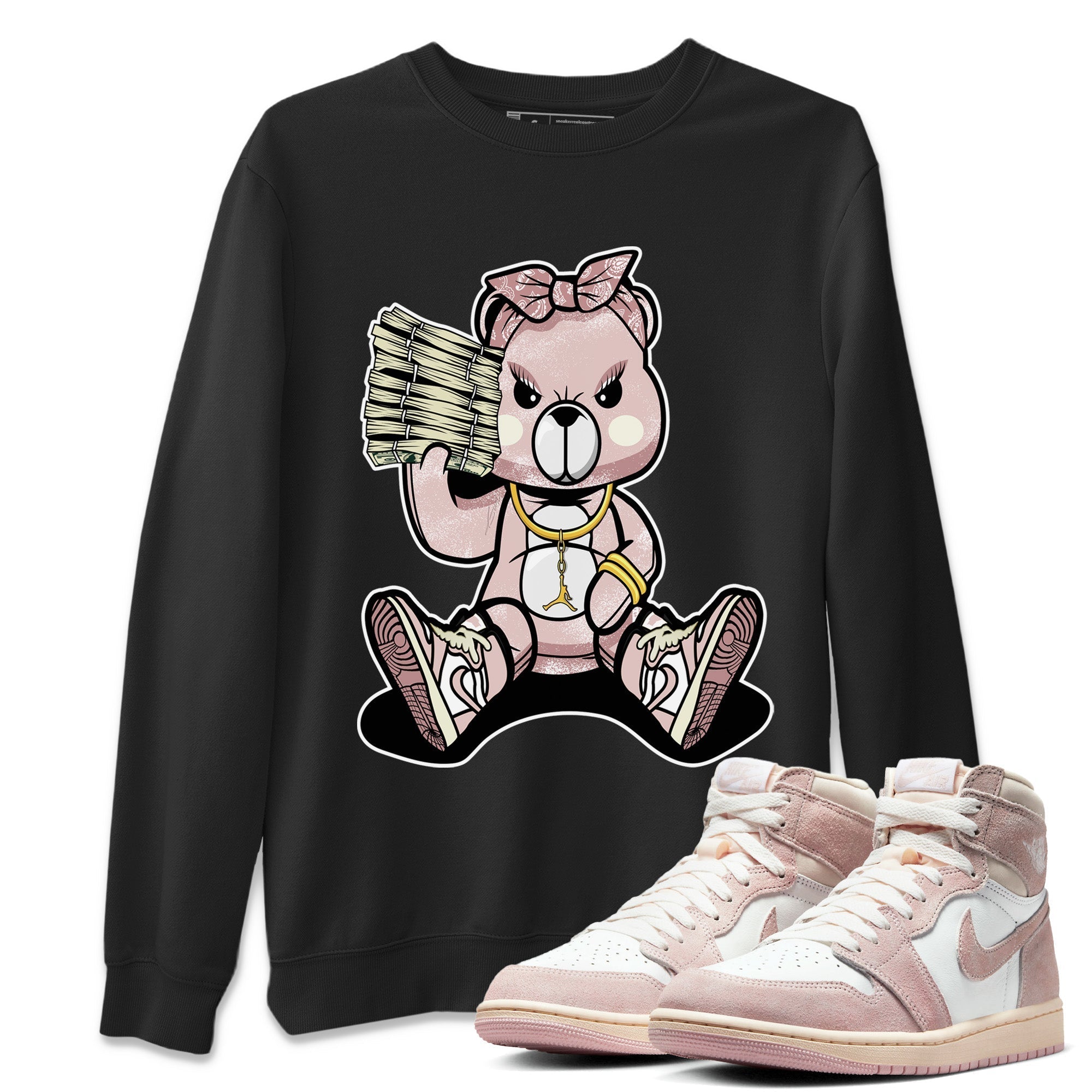 Bad Baby Bear Unisex Tops - Air Jordan 1 Washed Pink