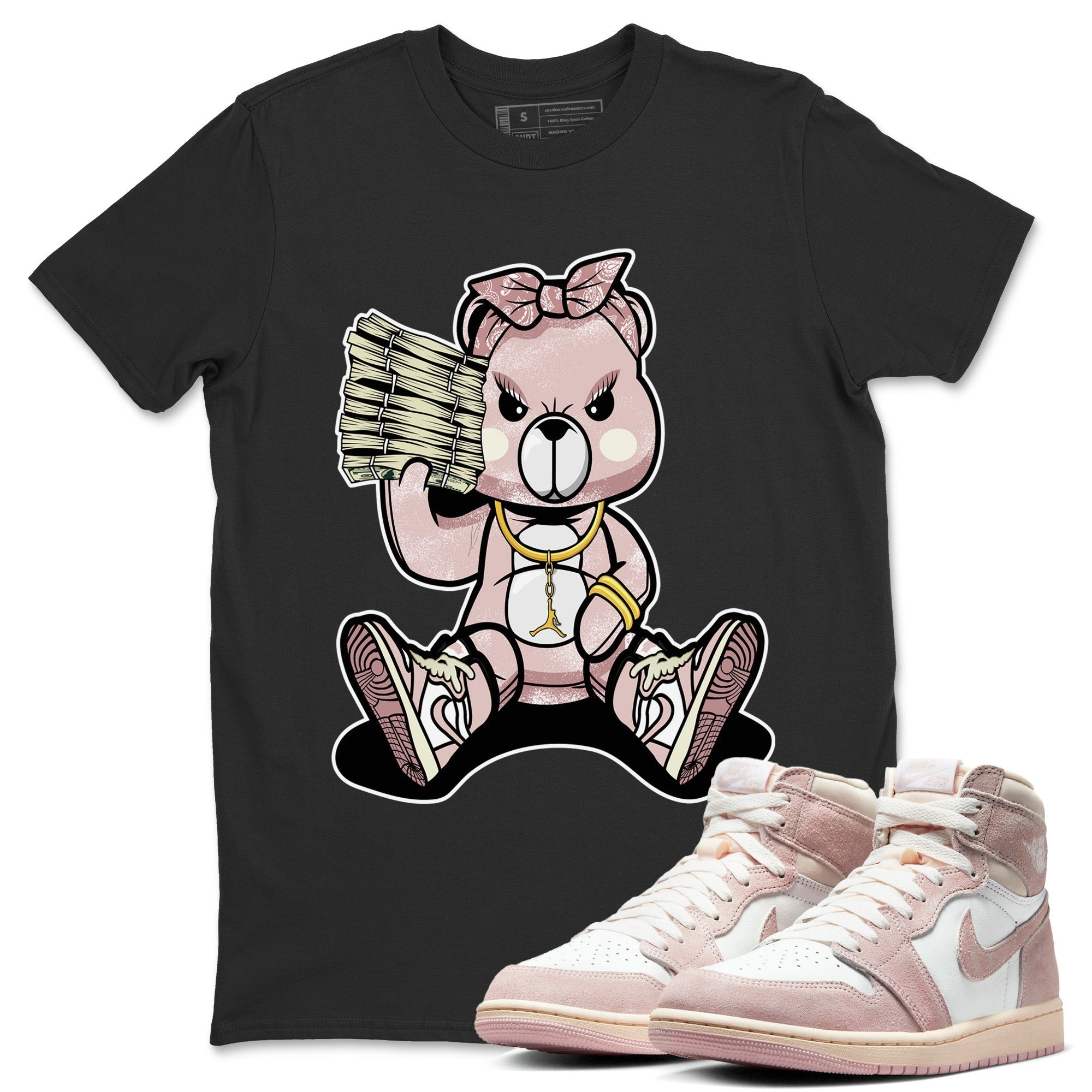 Bad Baby Bear Unisex Tops - Air Jordan 1 Washed Pink