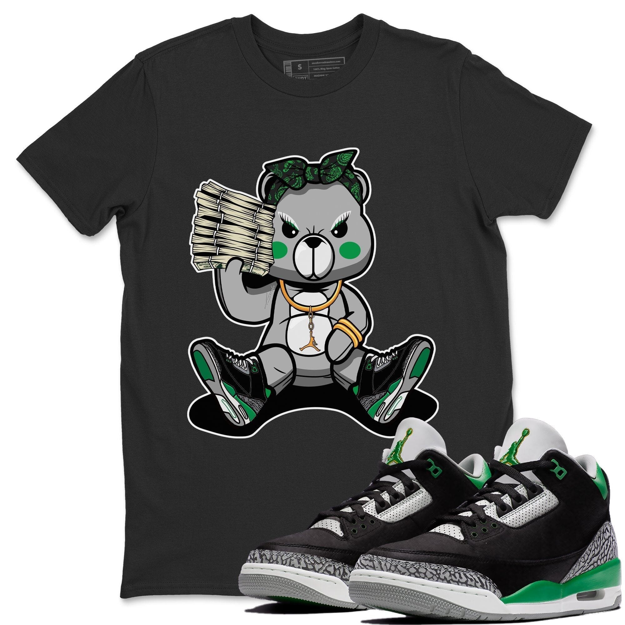 Bad Baby Bear Unisex Tops - Air Jordan 3 Pine Green