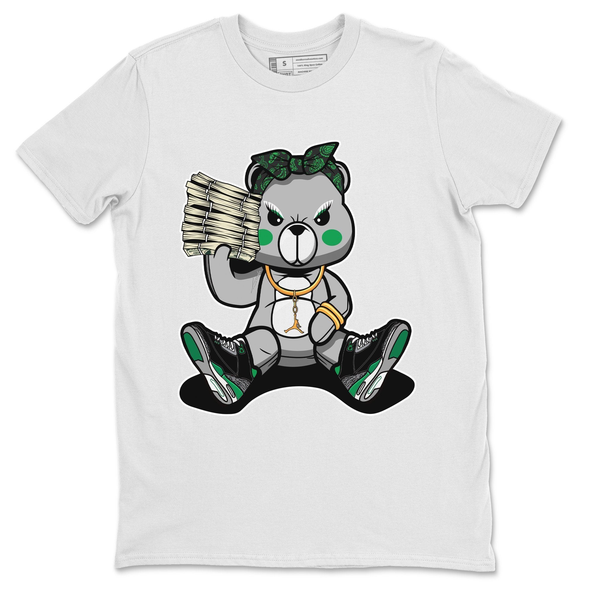 Bad Baby Bear Unisex Tops - Air Jordan 3 Pine Green