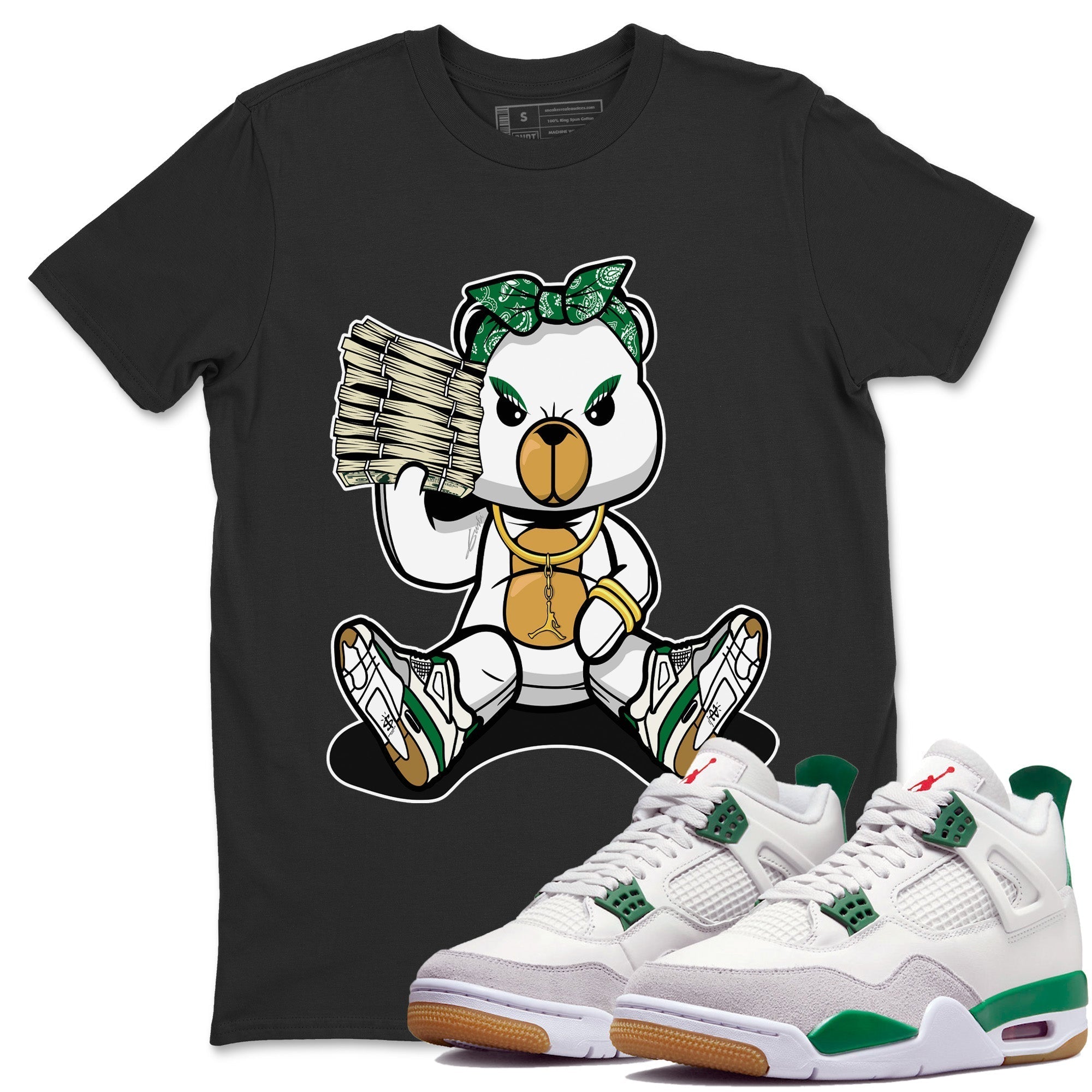 Bad Baby Bear Unisex Tops - Air Jordan 4 Pine Green