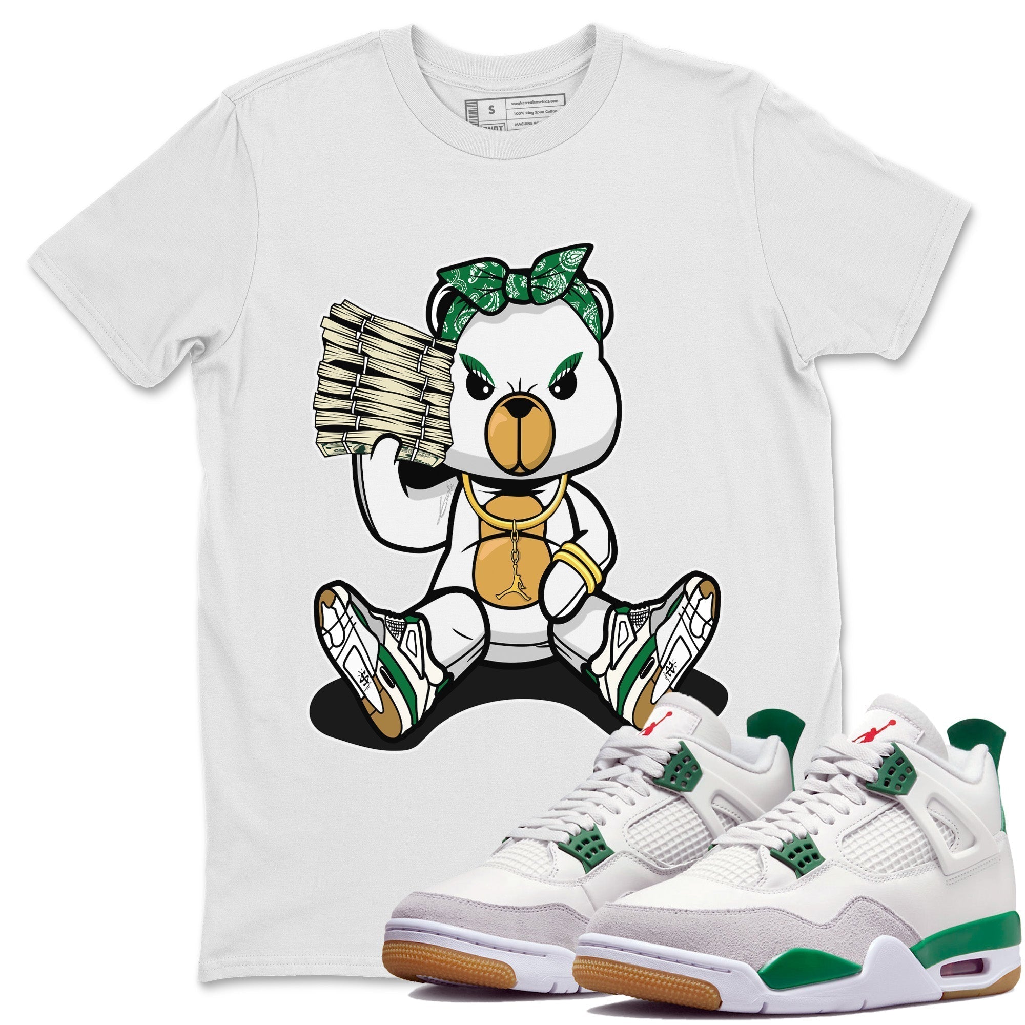 Bad Baby Bear Unisex Tops - Air Jordan 4 Pine Green SB