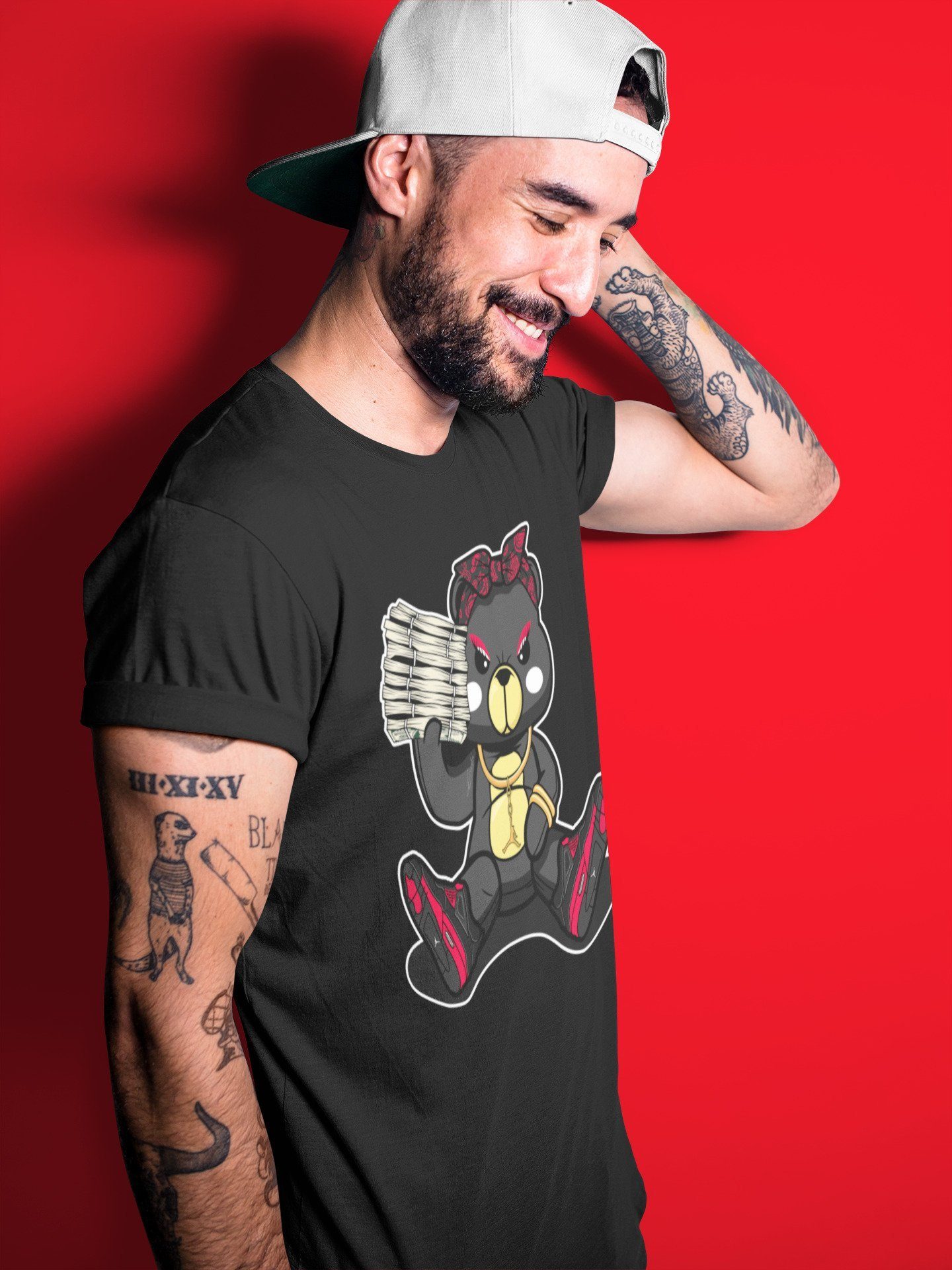 Bad Baby Bear Unisex Tops - Air Jordan 4 Red Thunder