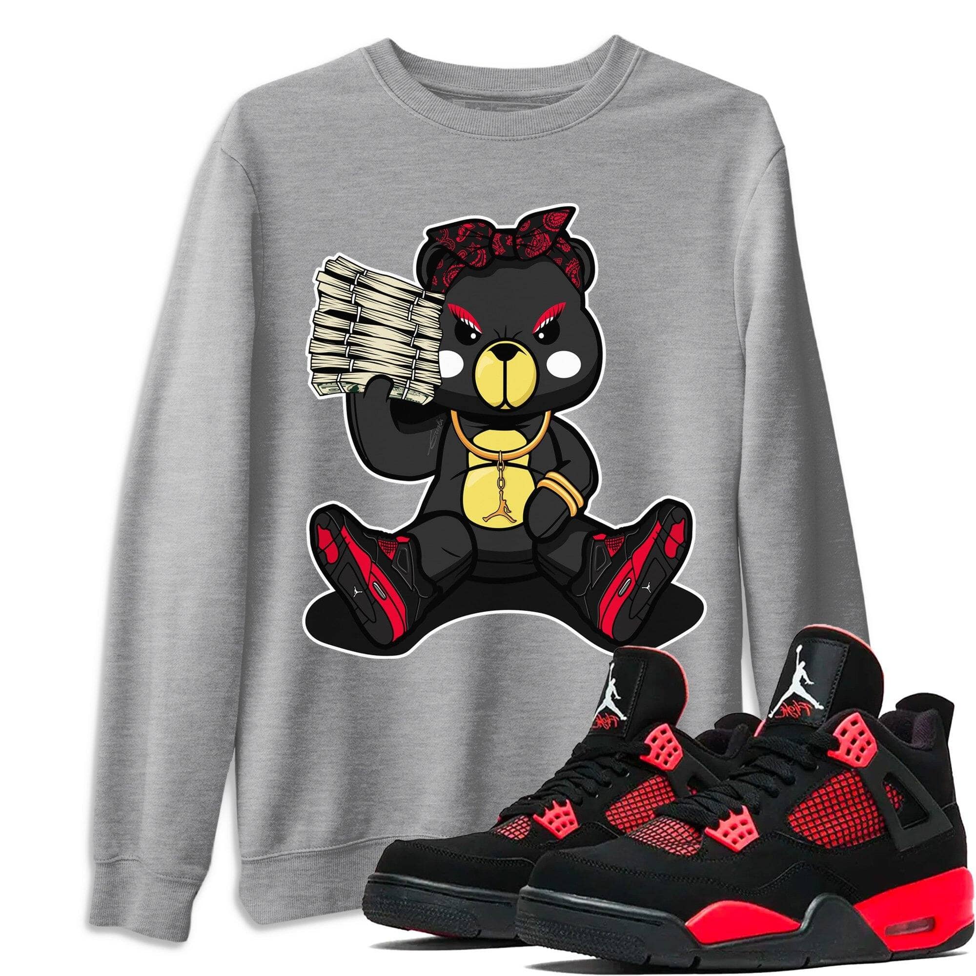 Bad Baby Bear Unisex Tops - Air Jordan 4 Red Thunder