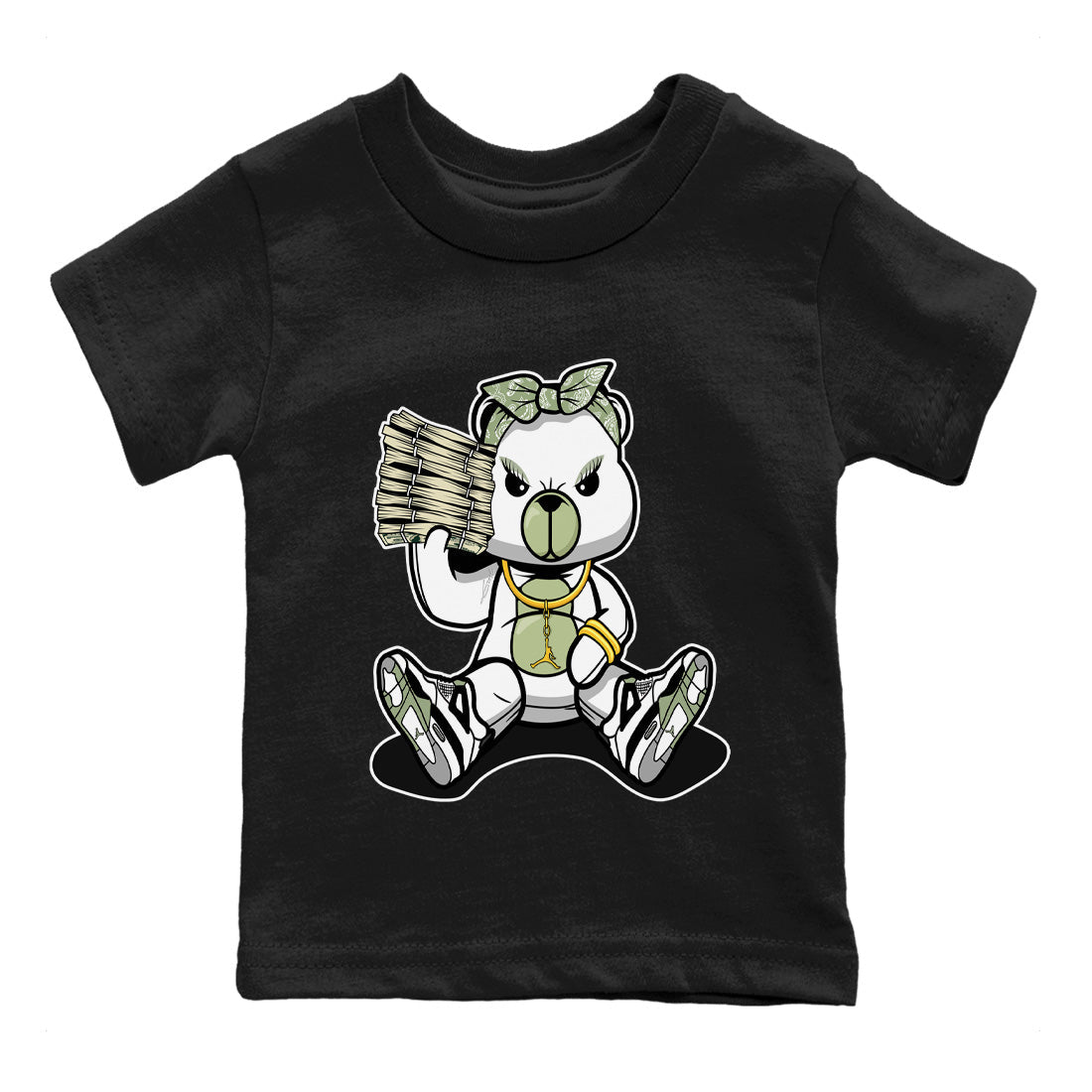 Bad Baby Bear Kids Tops - Air Jordan 4 Seafoam