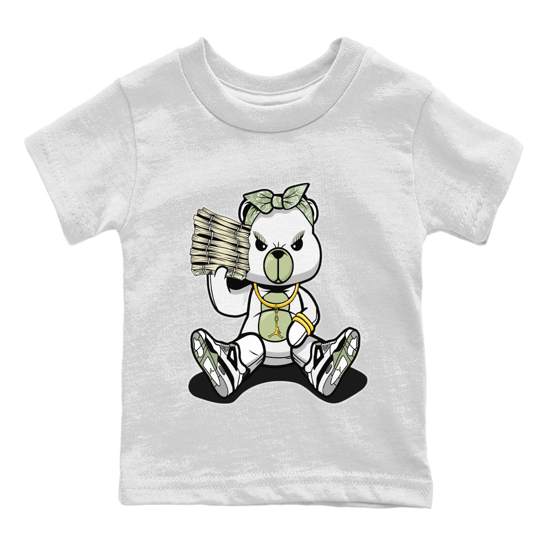 Bad Baby Bear Kids Tops - Air Jordan 4 Seafoam