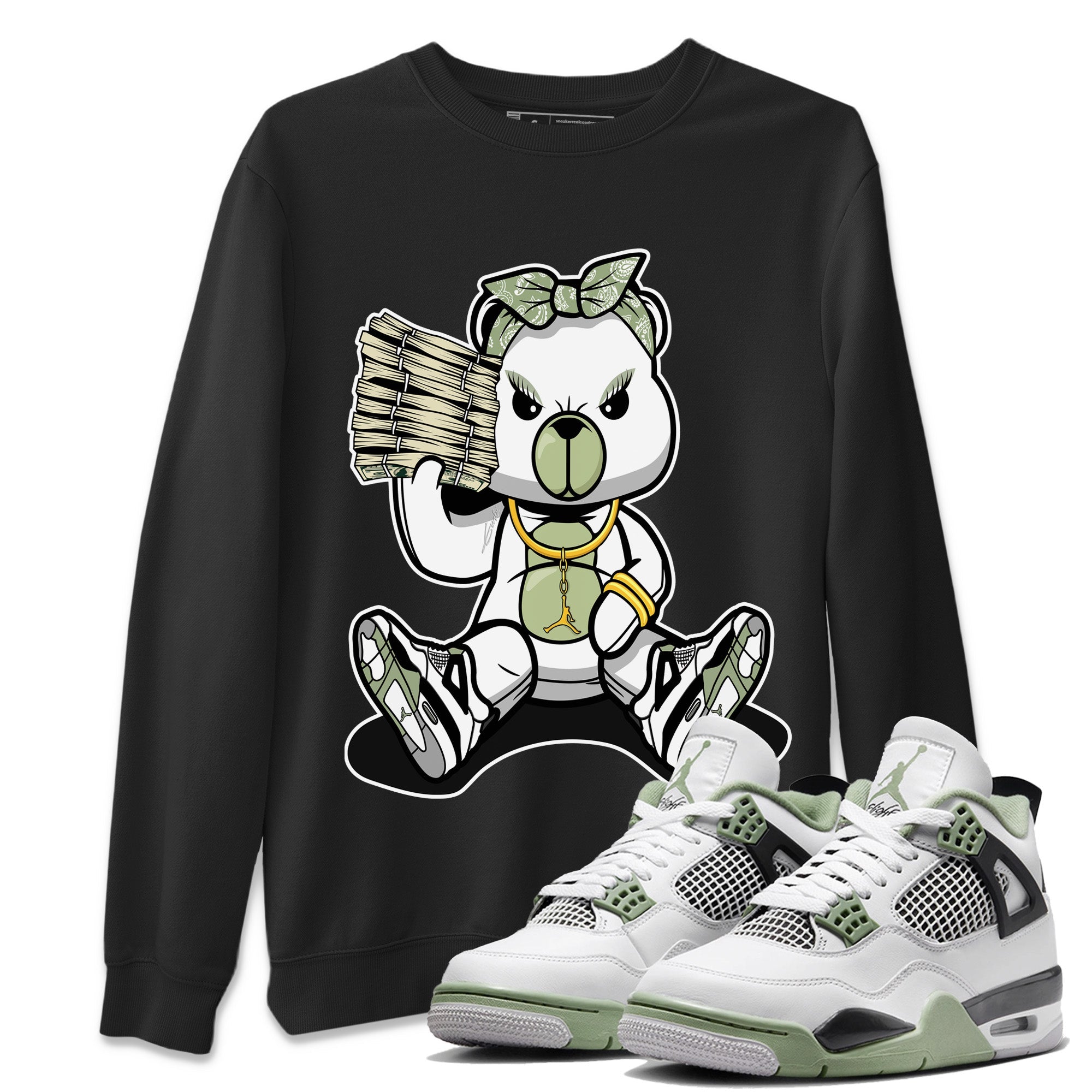 Bad Baby Bear Unisex Tops - Air Jordan 4 Seafoam