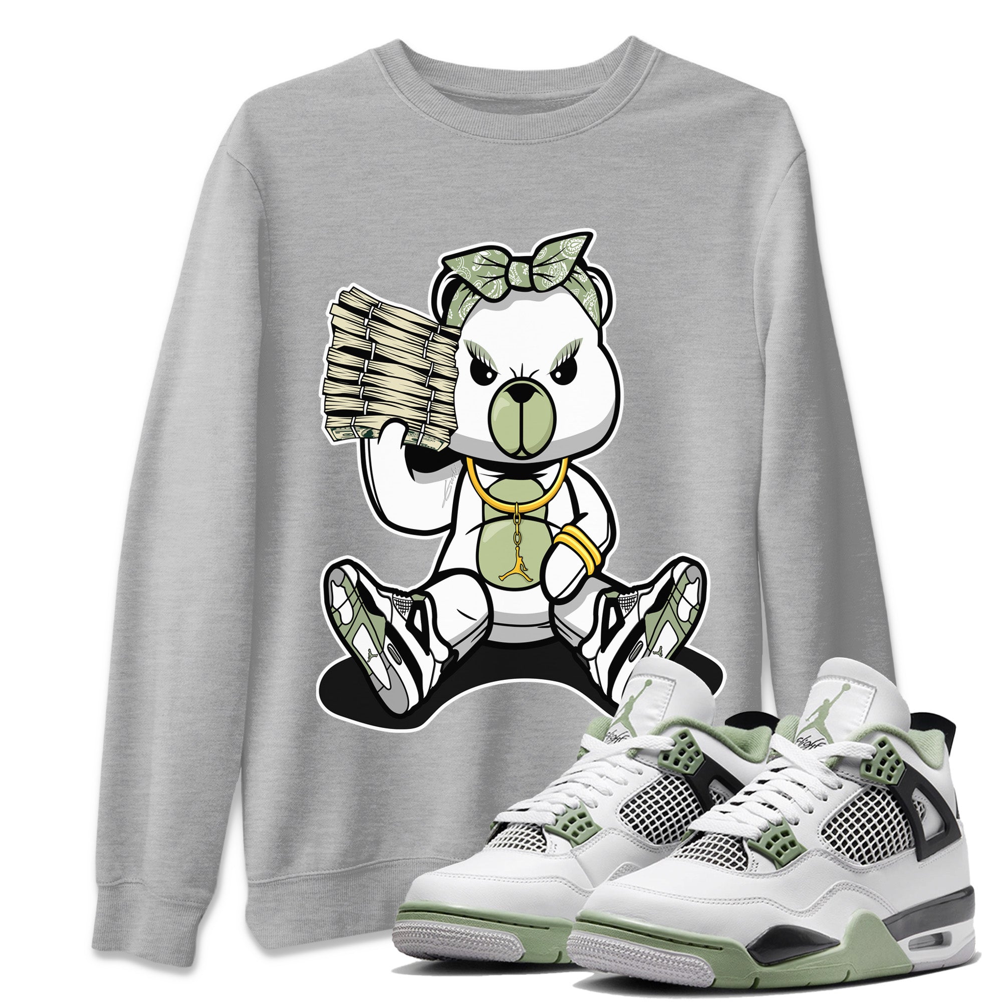 Bad Baby Bear Unisex Tops - Air Jordan 4 Seafoam
