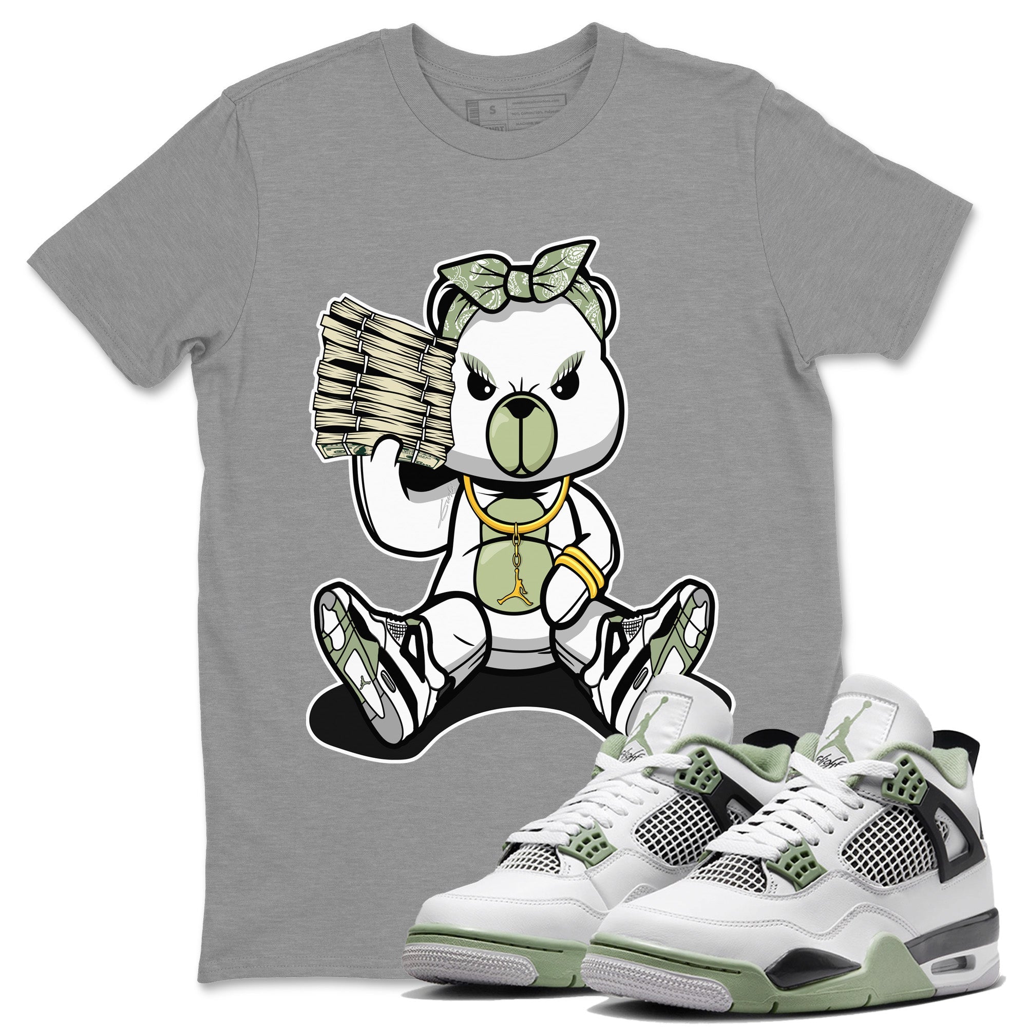 Bad Baby Bear Unisex Tops - Air Jordan 4 Seafoam