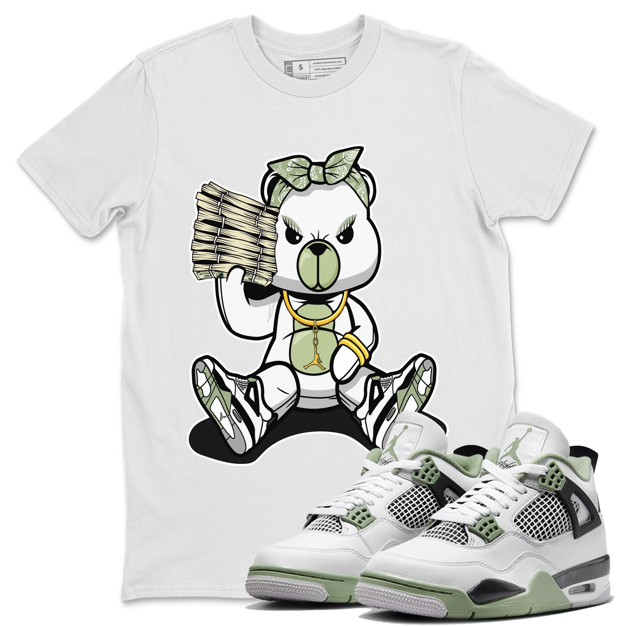 Bad Baby Bear Unisex Tops - Air Jordan 4 Seafoam