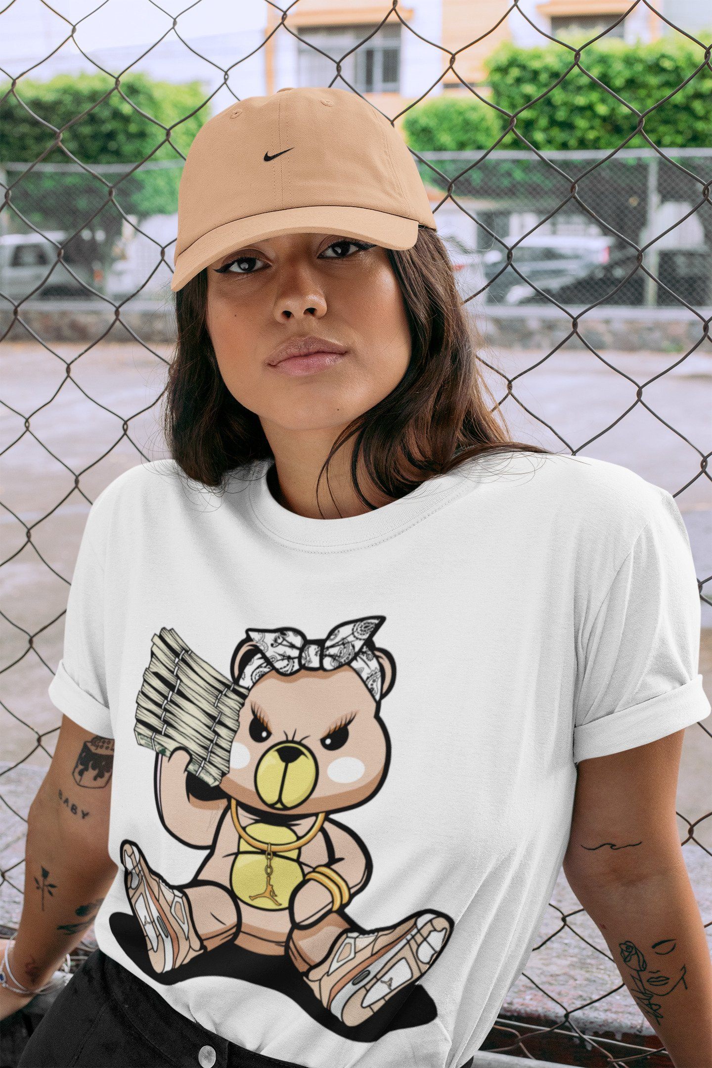 Bad Baby Bear Unisex Tops - Air Jordan 4 Shimmer