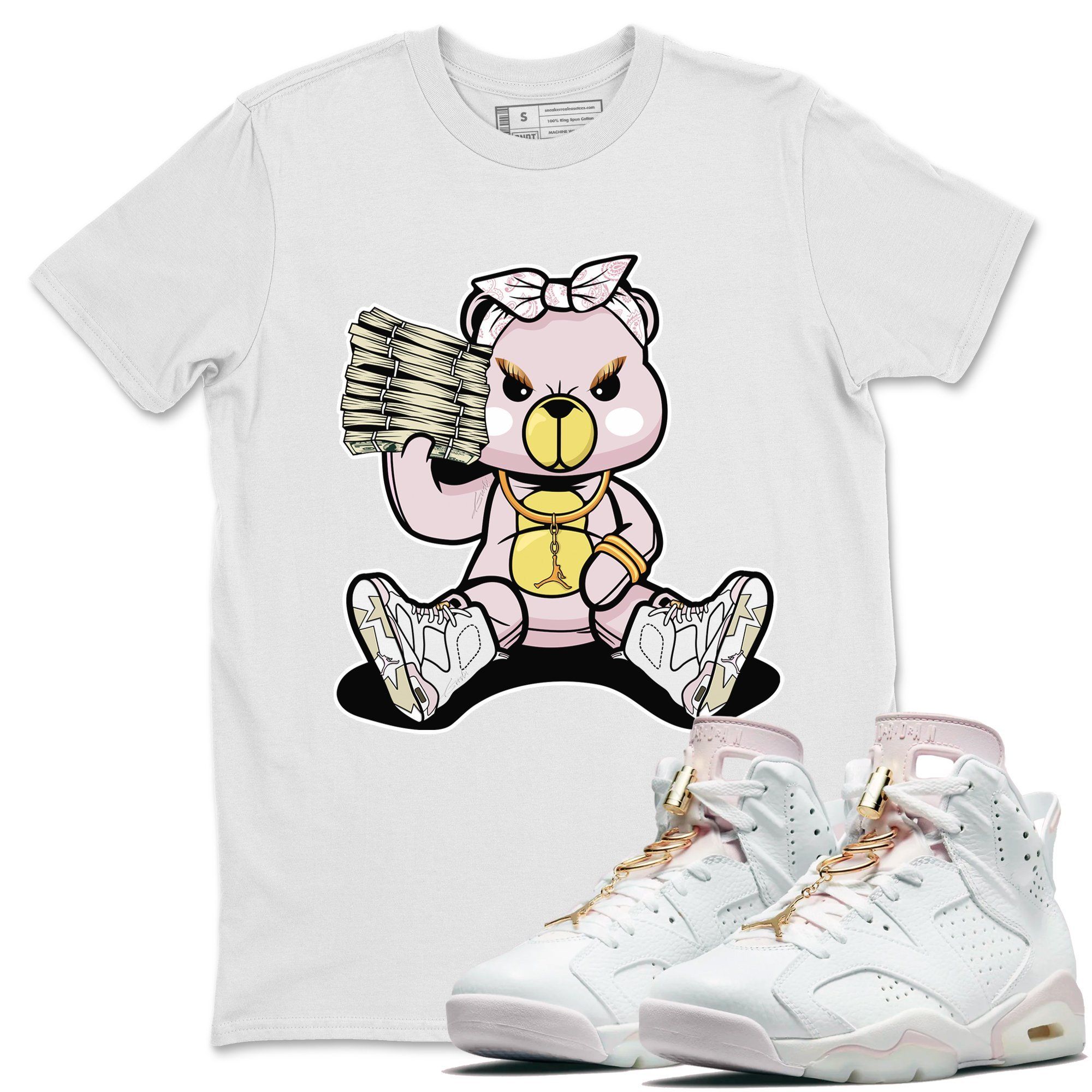 Bad Baby Bear Unisex Audult Tops - Air Jordan 6 Gold Hoops