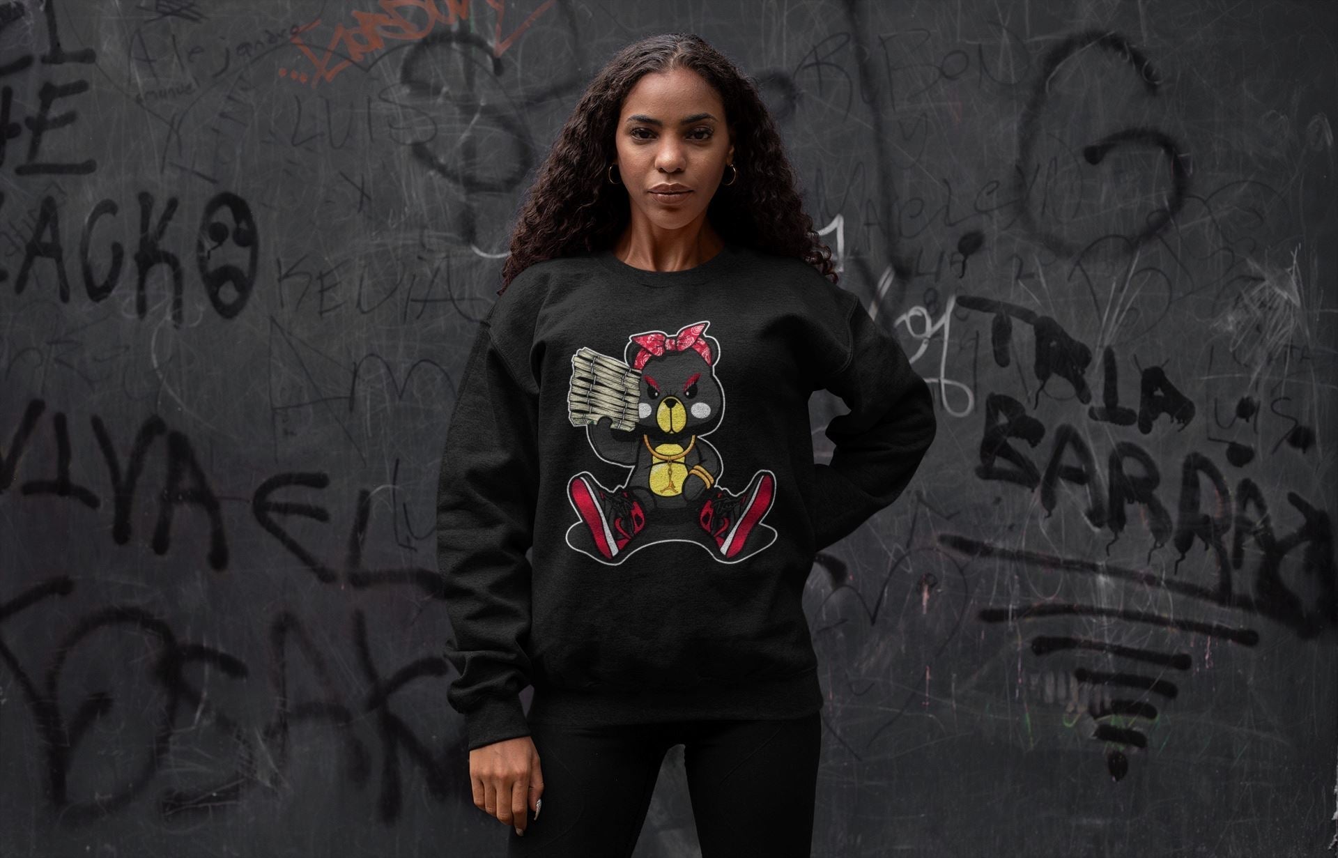 Bad Baby Bear Unisex Tops - Air Jordan 1 Bred Patent