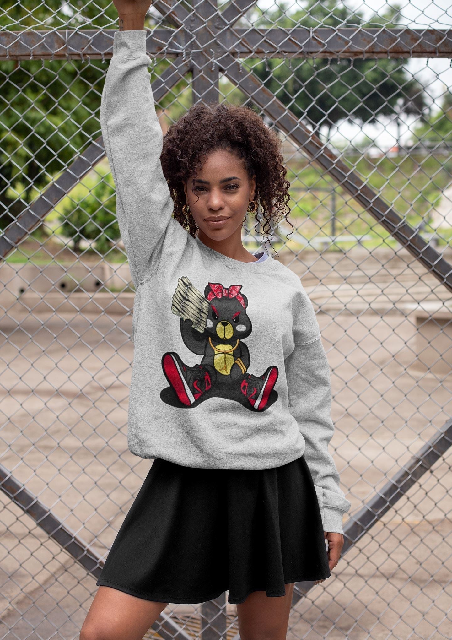 Bad Baby Bear Unisex Tops - Air Jordan 1 Bred Patent