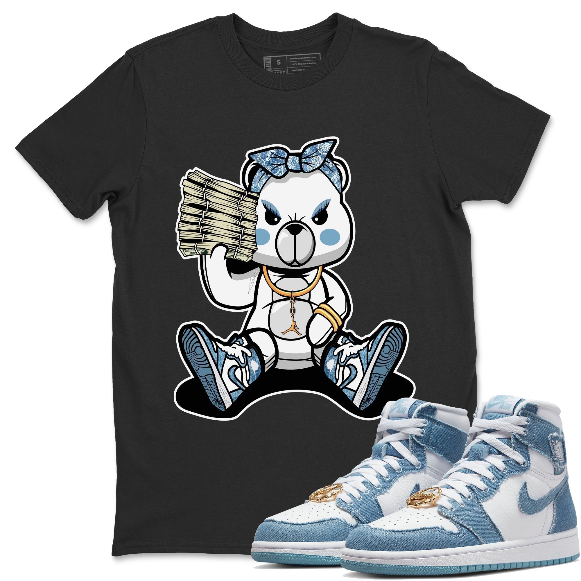 Bad Baby Bear Unisex Tops - Air Jordan 1 Denim