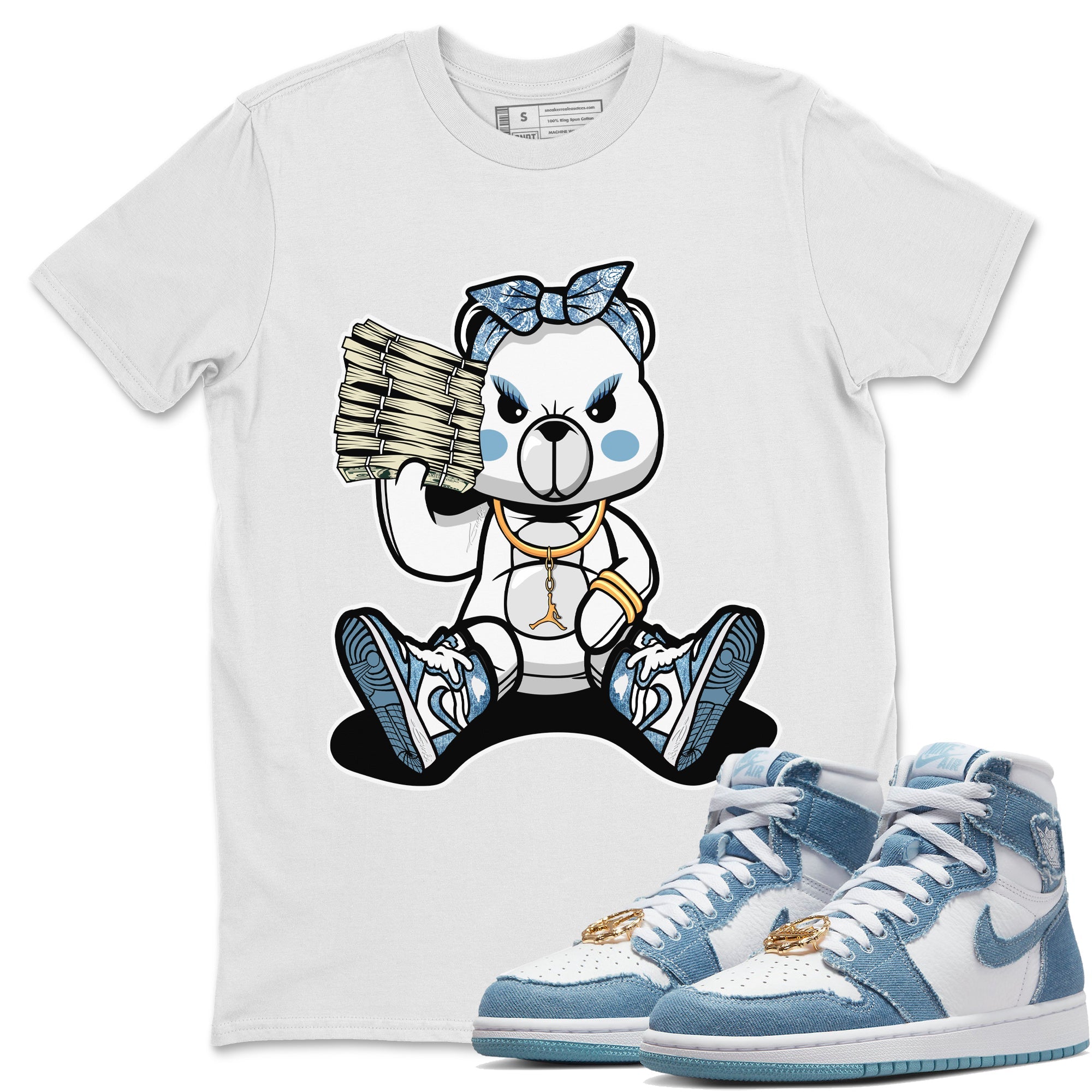 Bad Baby Bear Unisex Tops - Air Jordan 1 Denim