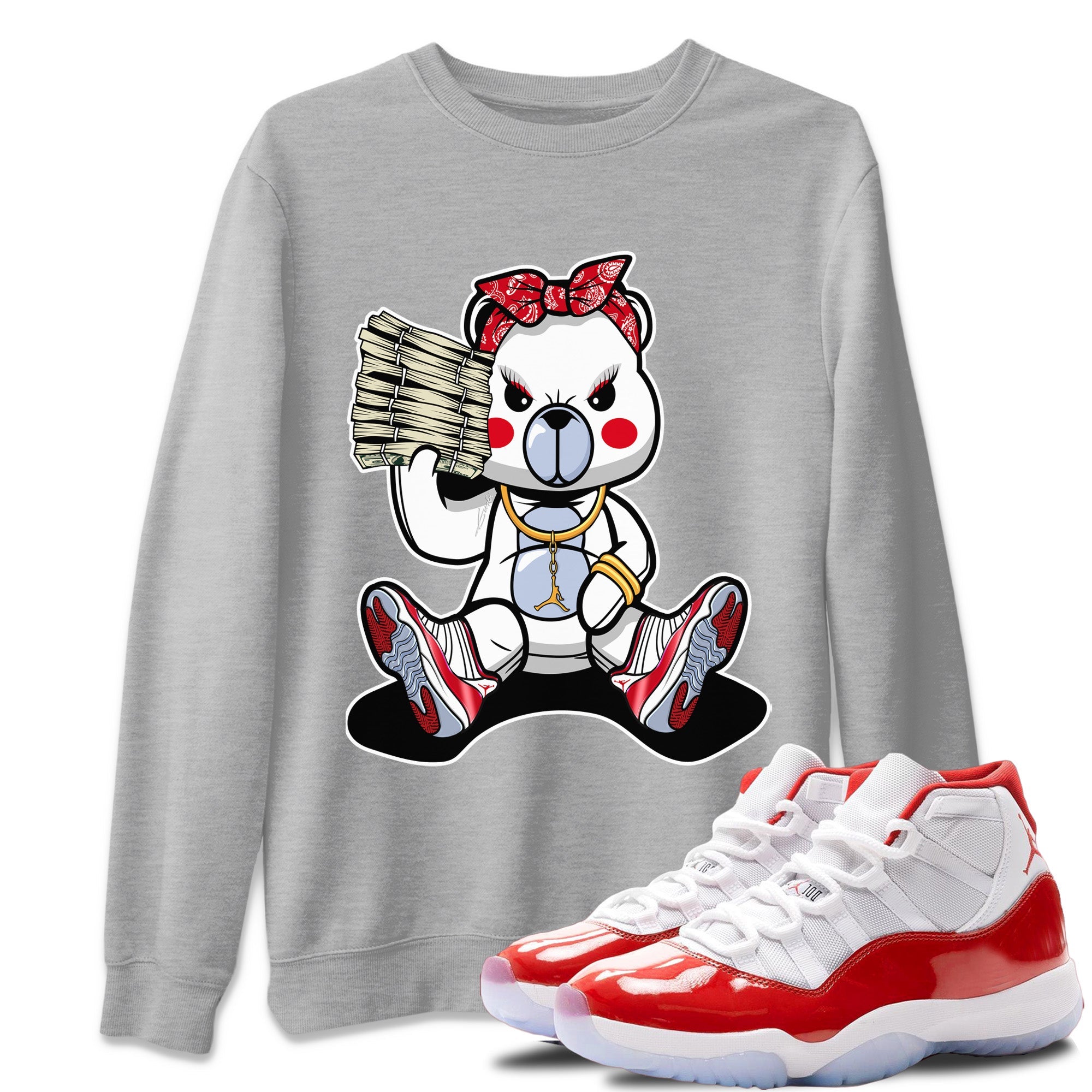Bad Baby Bear Unisex Tops - Air Jordan 11 Cherry