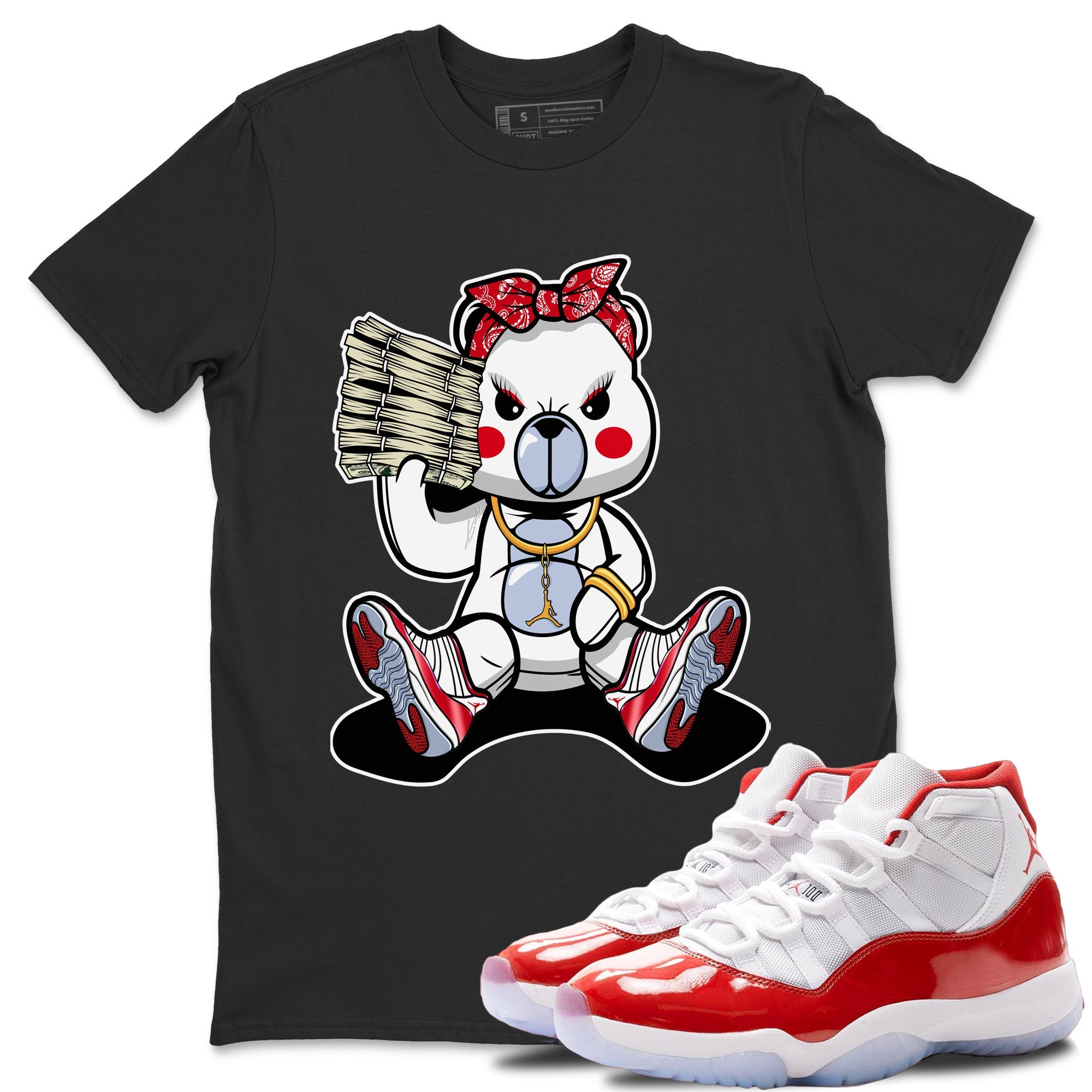 Bad Baby Bear Unisex Tops - Air Jordan 11 Cherry