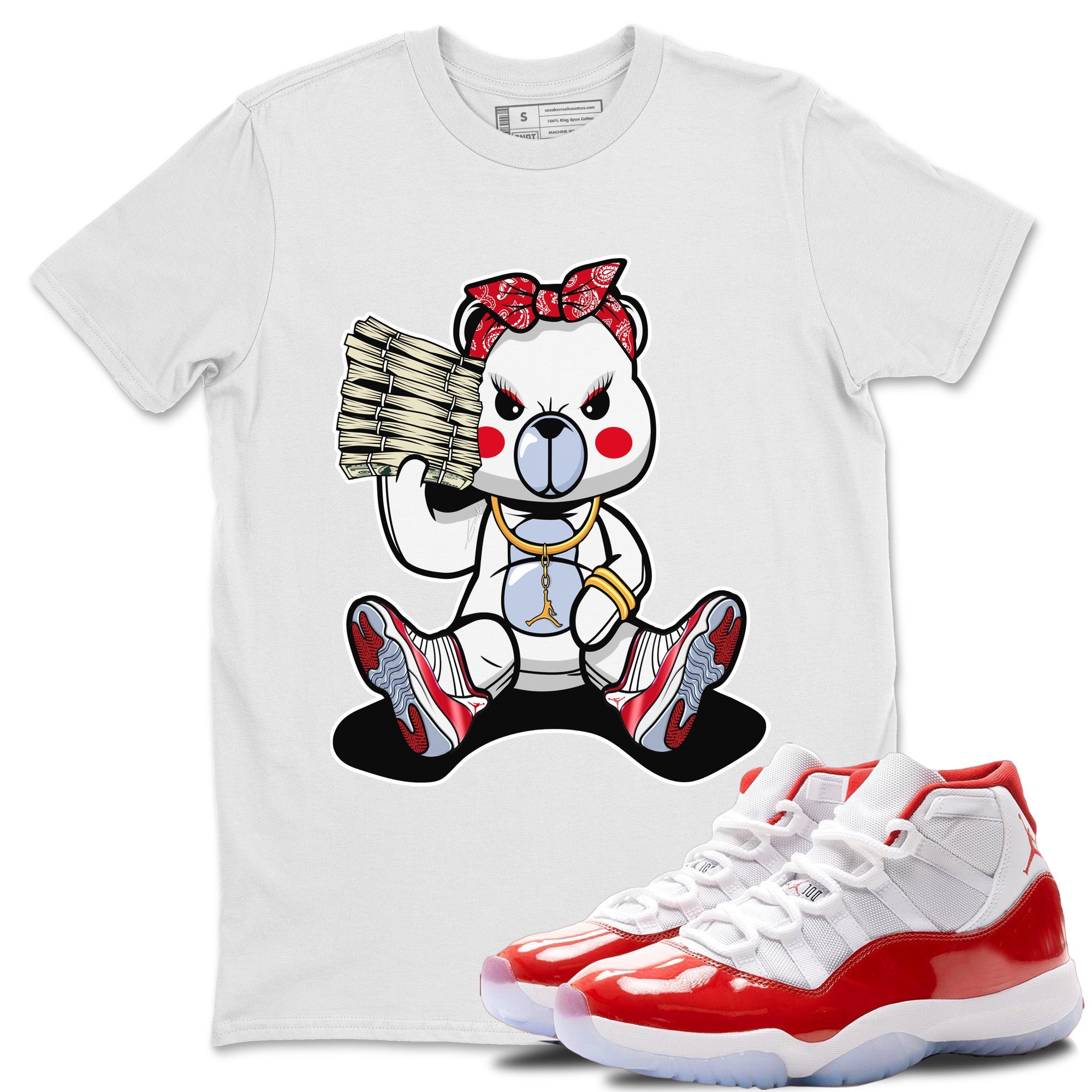 Bad Baby Bear Unisex Tops - Air Jordan 11 Cherry