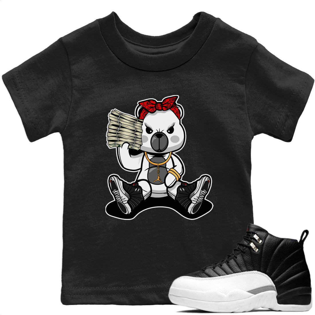 Bad Baby Bear Kids Tops - Air Jordan 12 Playoffs