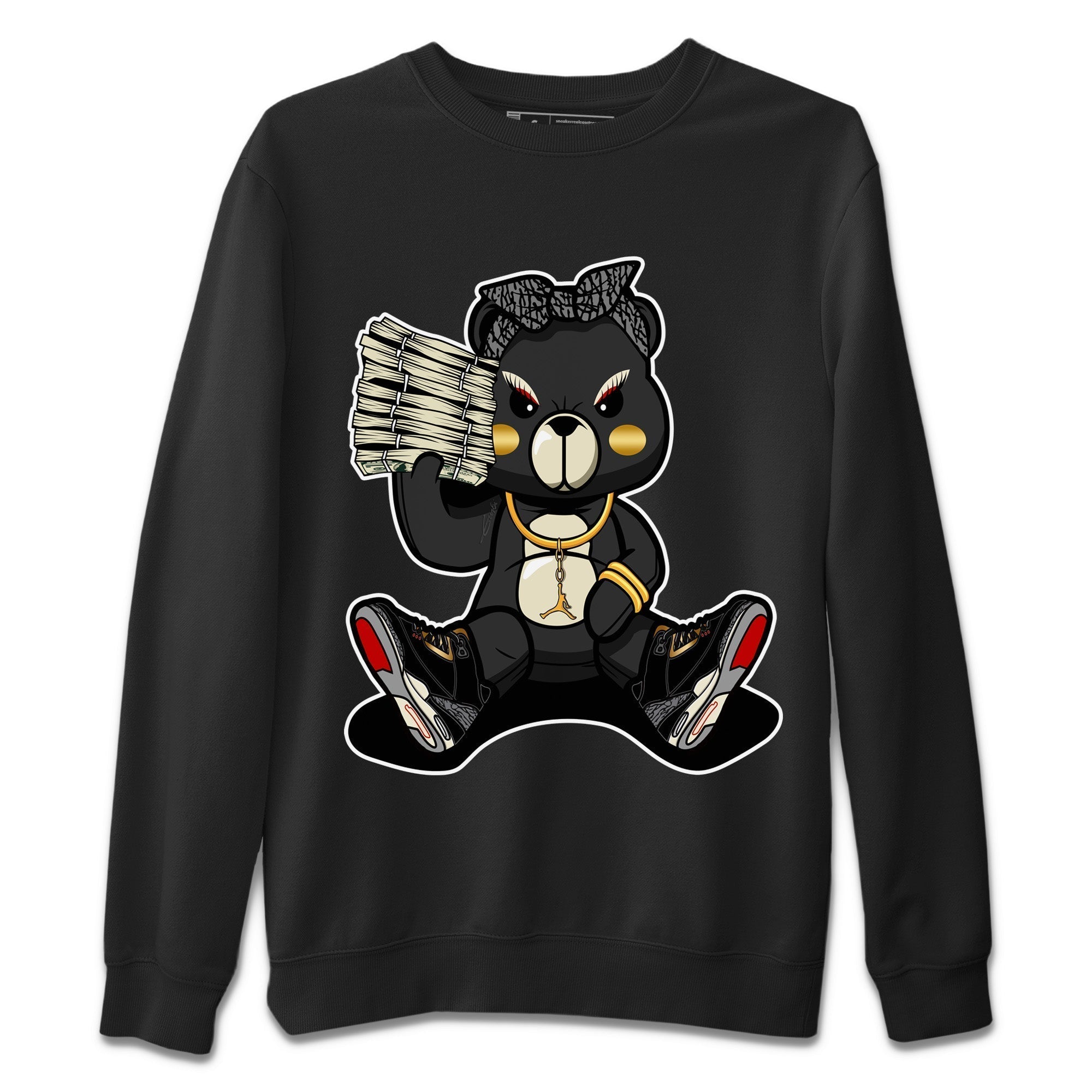 Bad Baby Bear Unisex Tops - Air Jordan 3 Black Gold