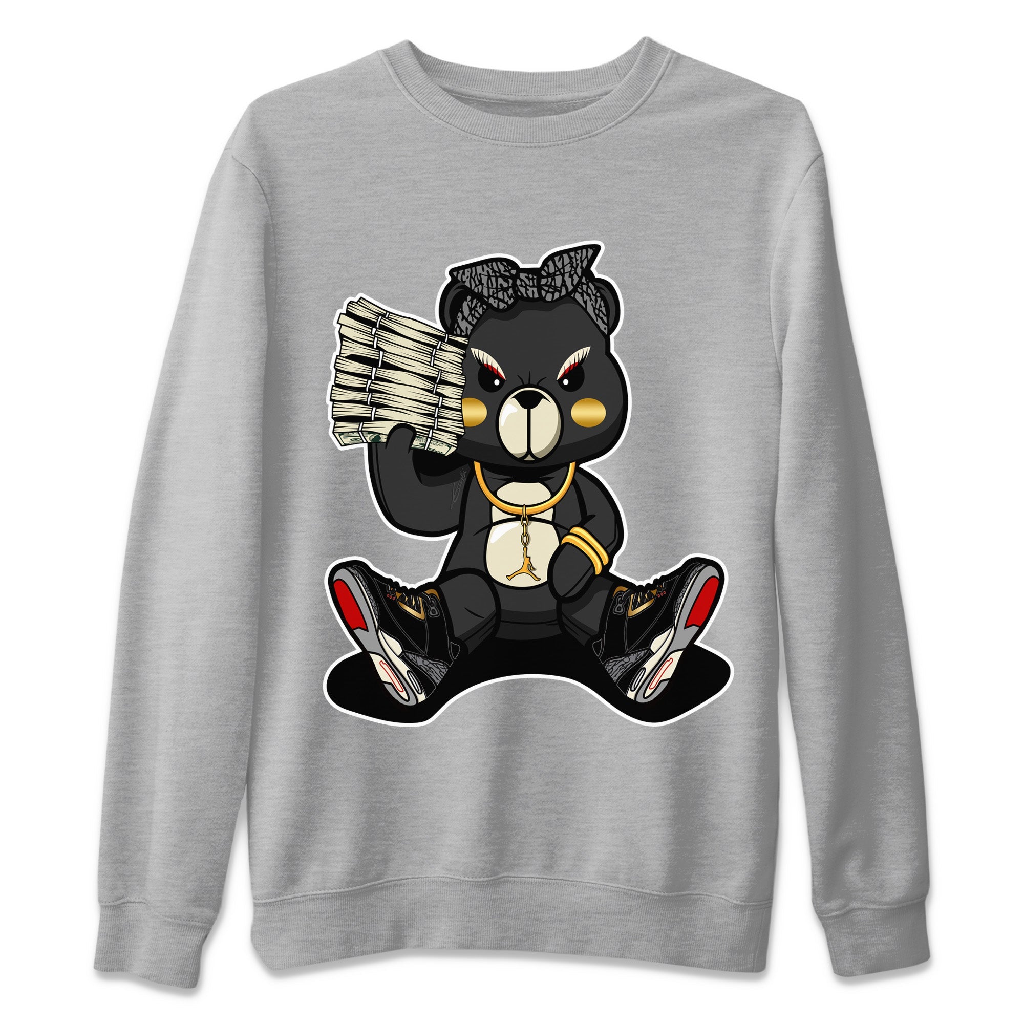 Bad Baby Bear Unisex Tops - Air Jordan 3 Black Gold