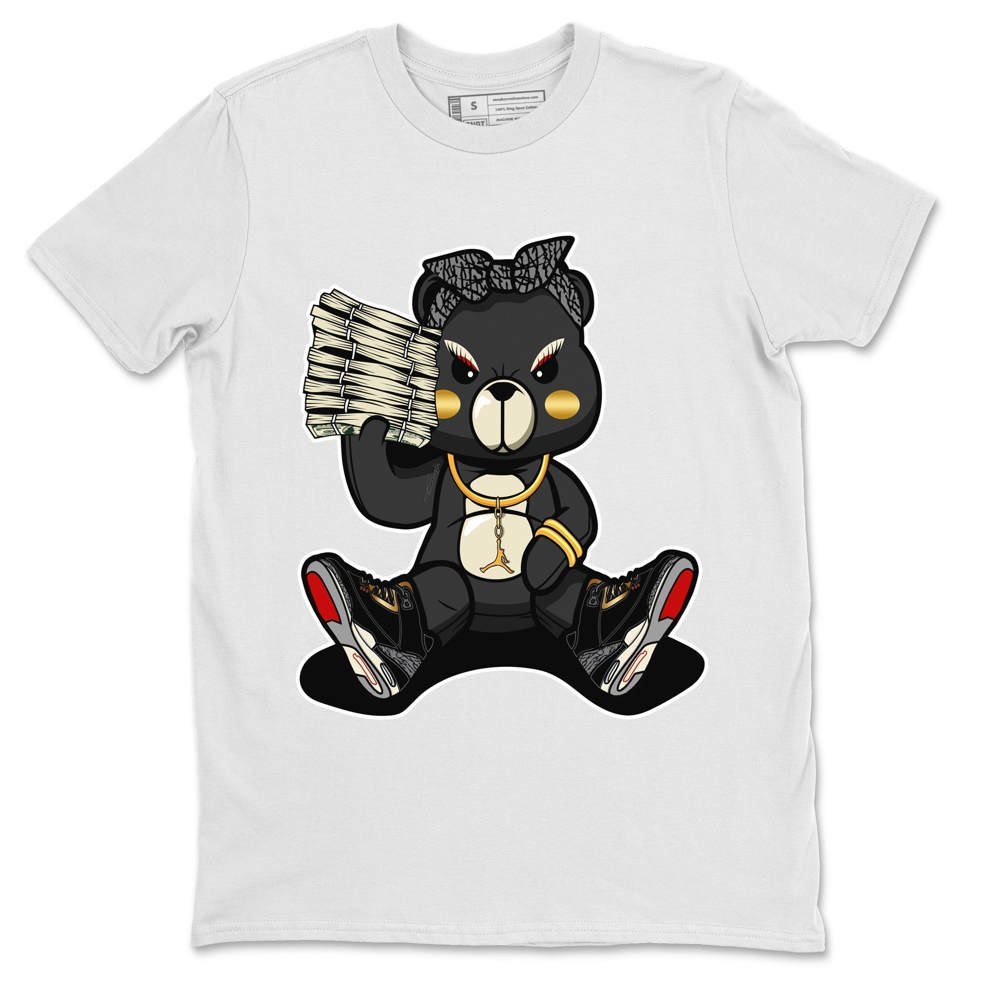 Bad Baby Bear Unisex Tops - Air Jordan 3 Black Gold