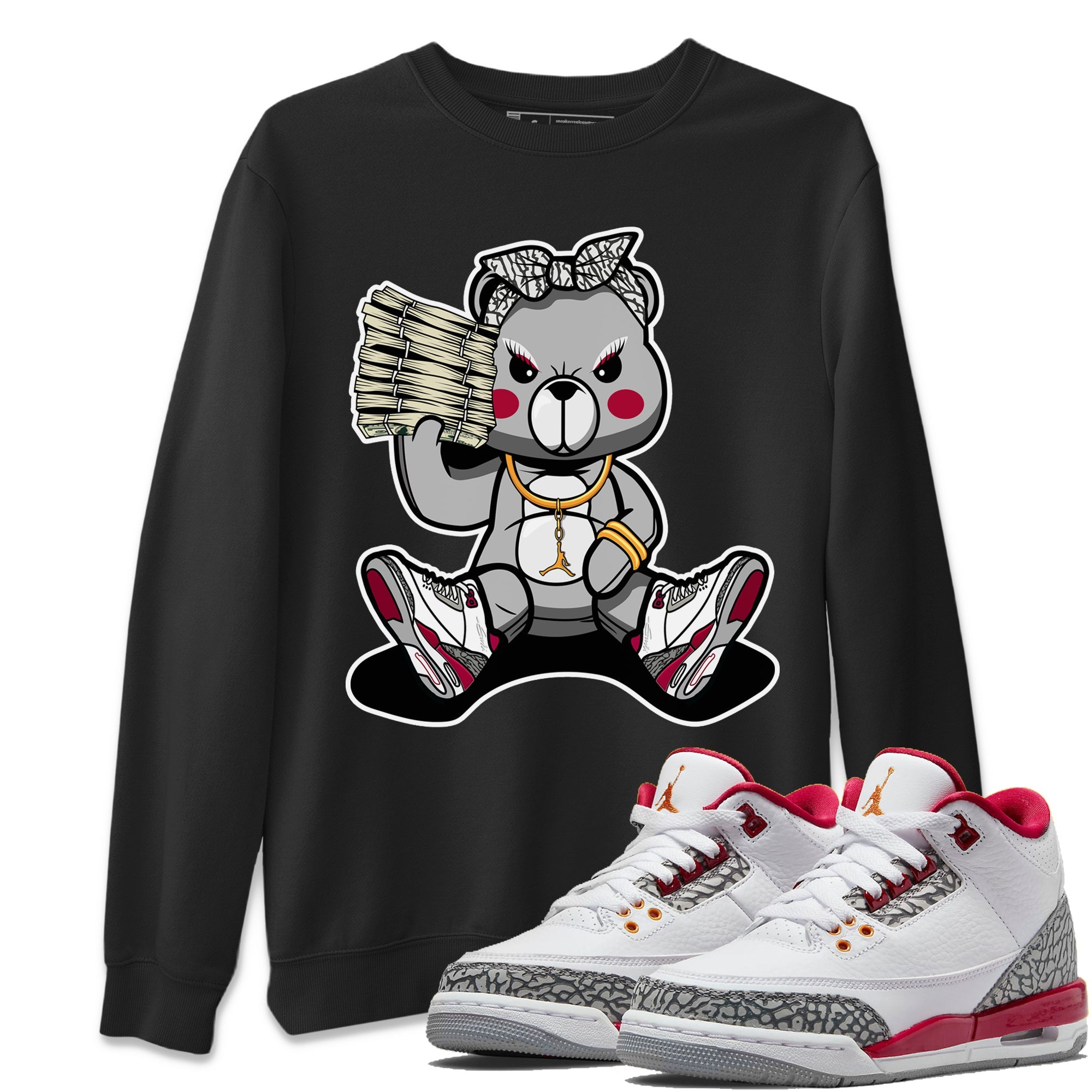 Bad Baby Bear Unisex Tops - Air Jordan 3 Cardinal