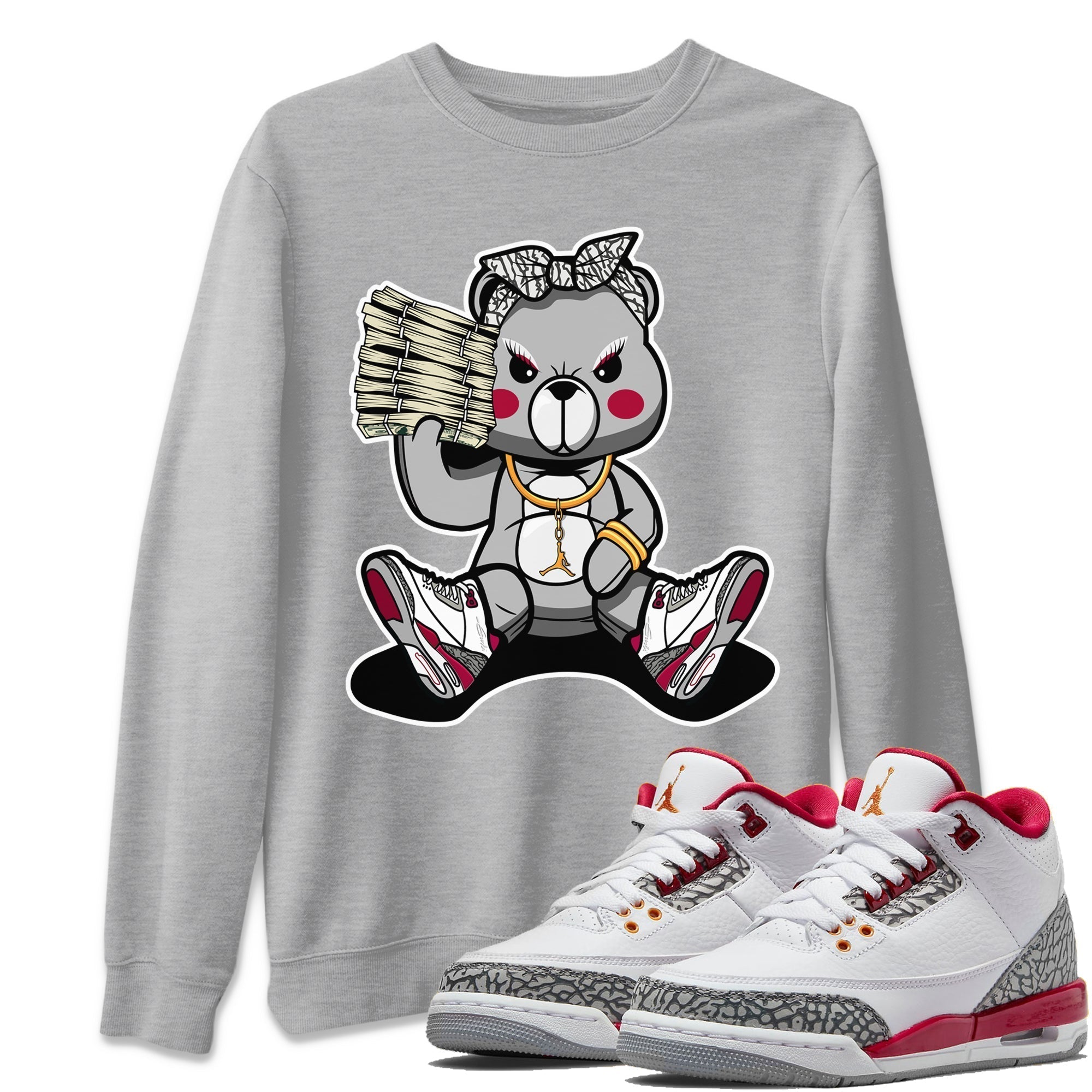 Bad Baby Bear Unisex Tops - Air Jordan 3 Cardinal