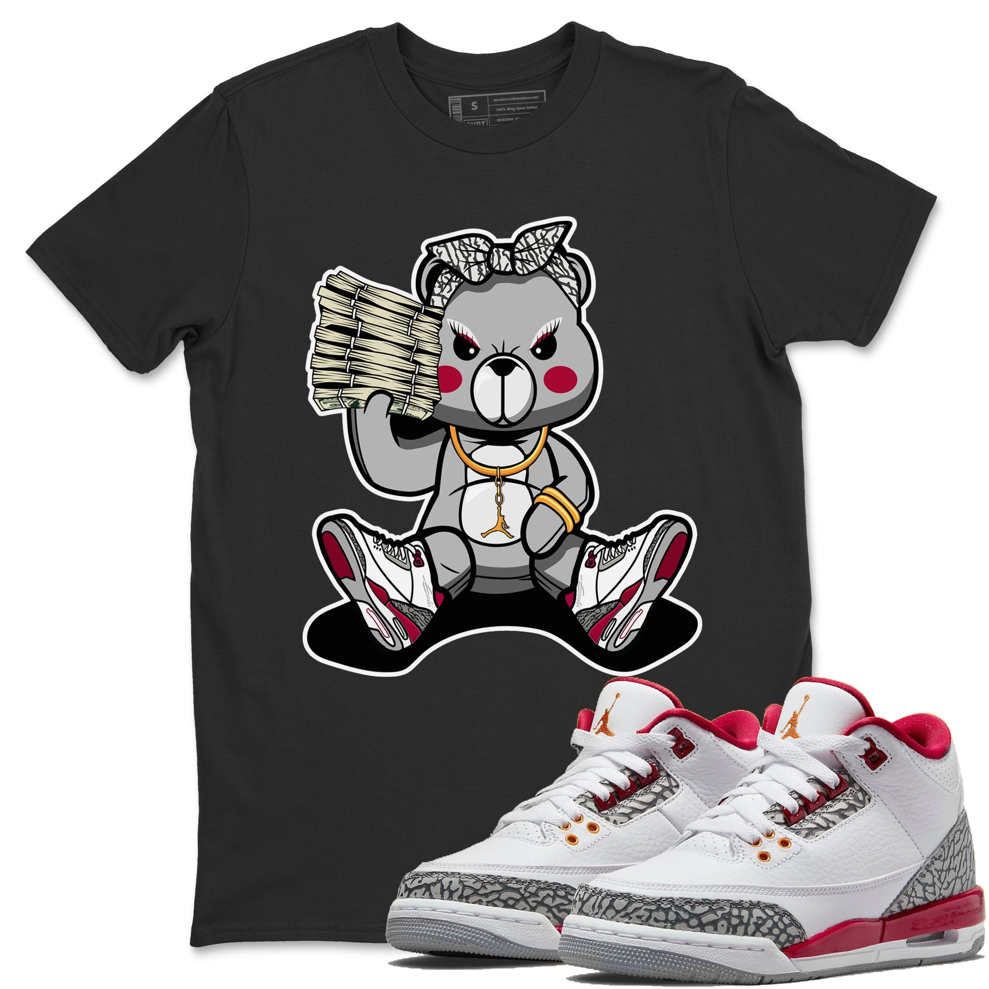Bad Baby Bear Unisex Tops - Air Jordan 3 Cardinal