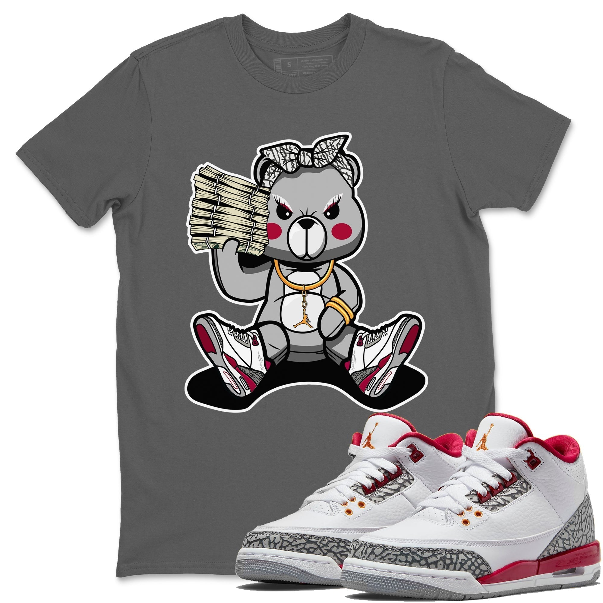 Bad Baby Bear Unisex Tops - Air Jordan 3 Cardinal