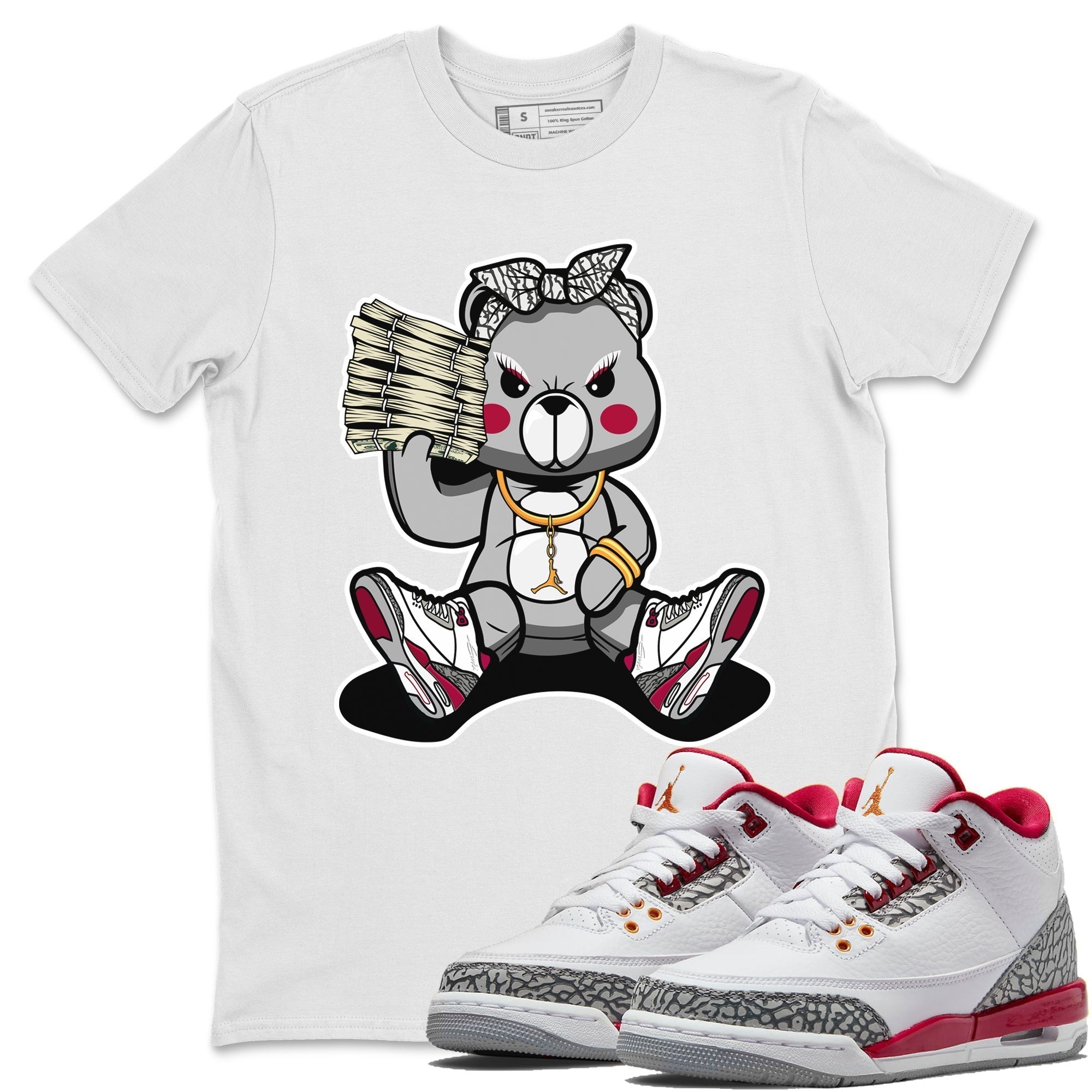 Bad Baby Bear Unisex Tops - Air Jordan 3 Cardinal