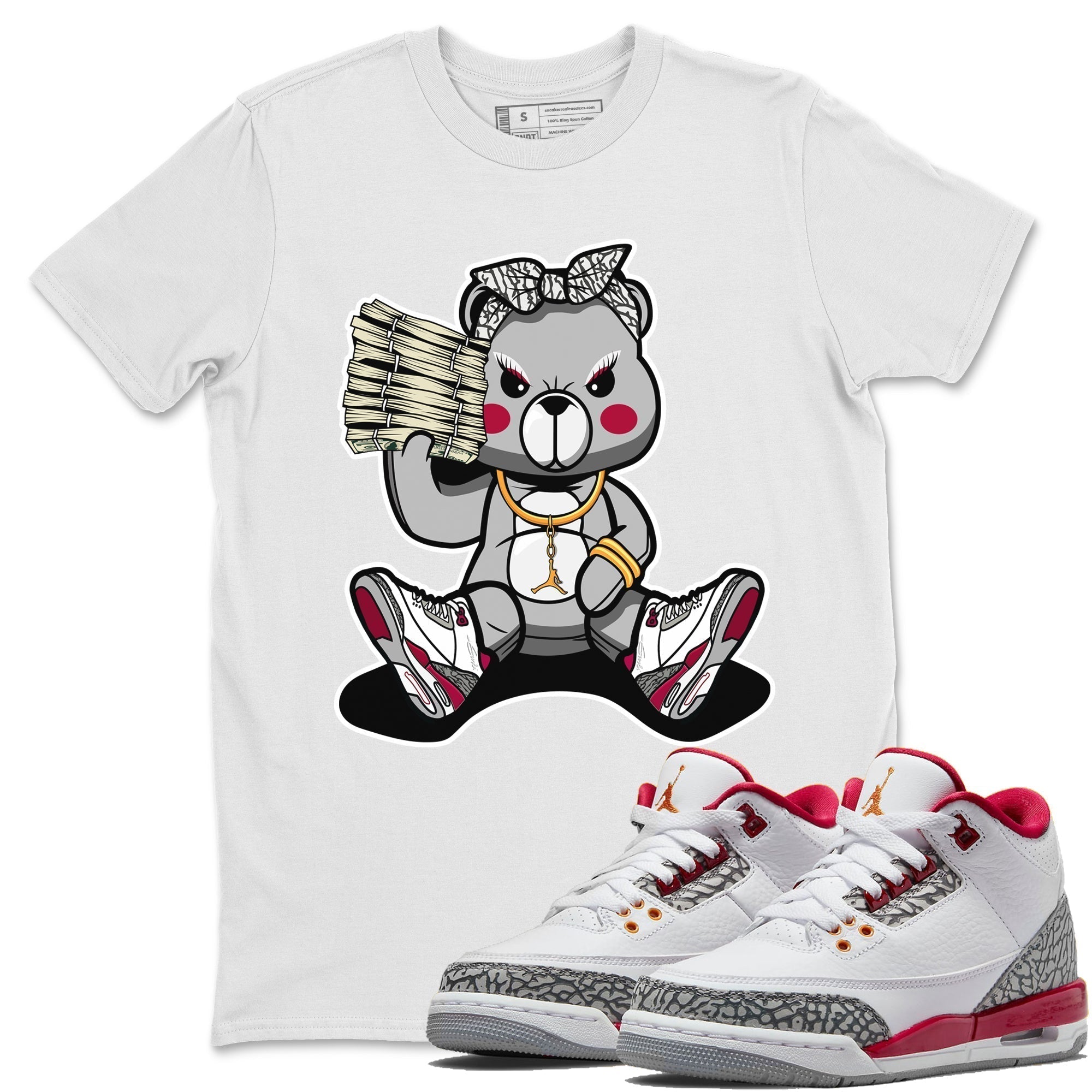 Bad Baby Bear Unisex Tops - Air Jordan 3 Cardinal