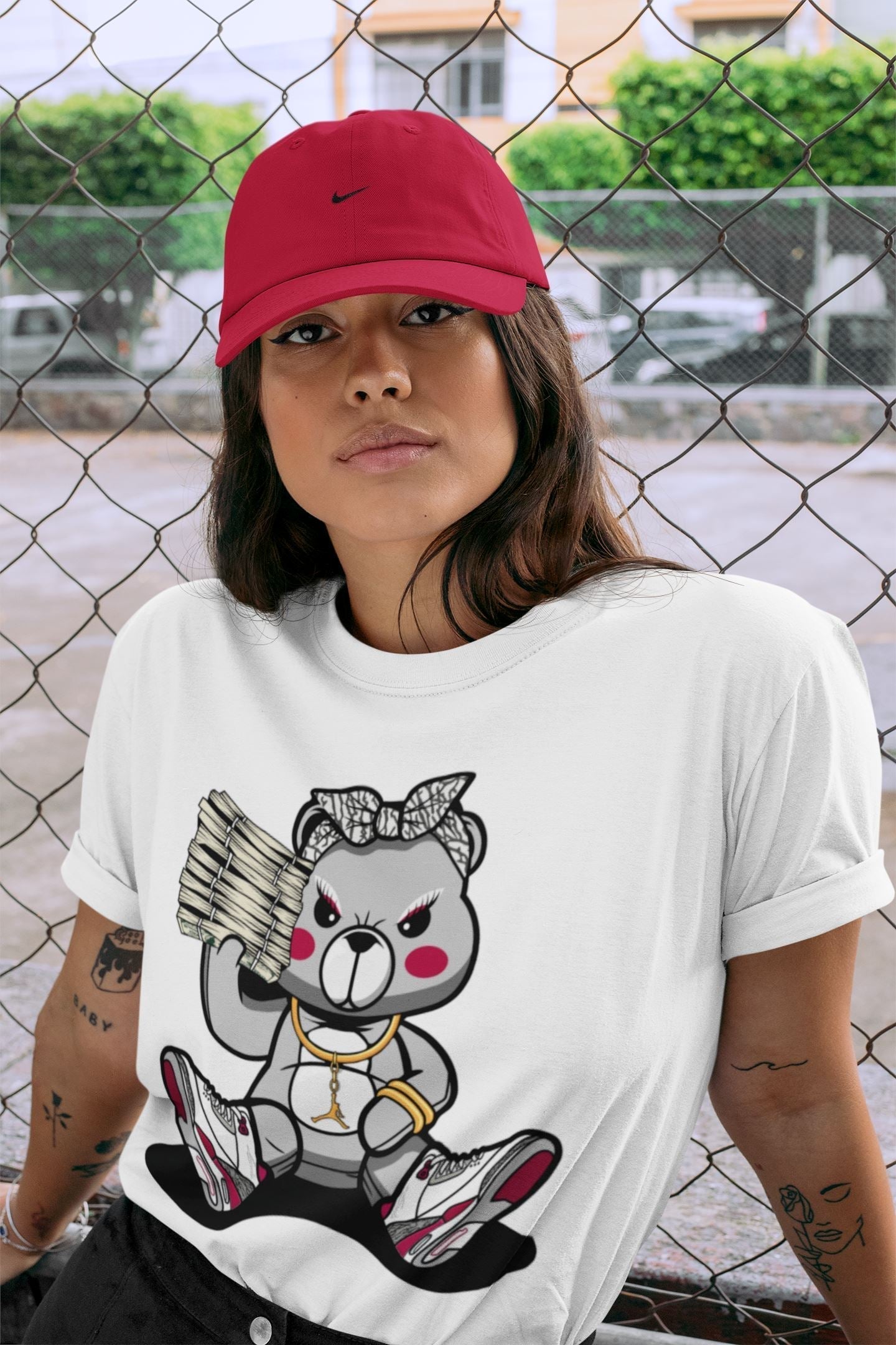Bad Baby Bear Unisex Tops - Air Jordan 3 Cardinal