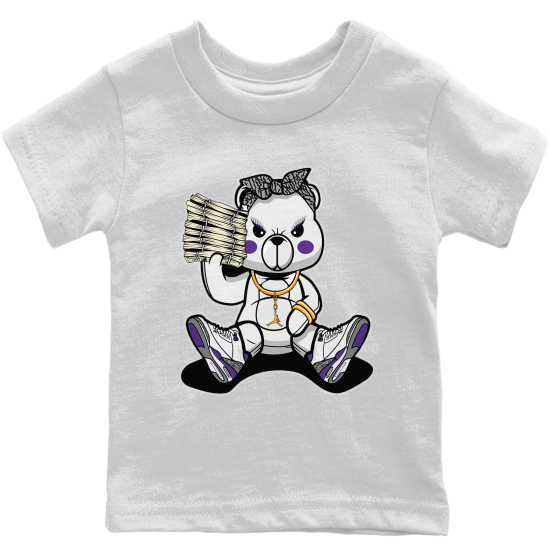 Bad Baby Bear Kids Tops - Air Jordan 3 Dark Iris