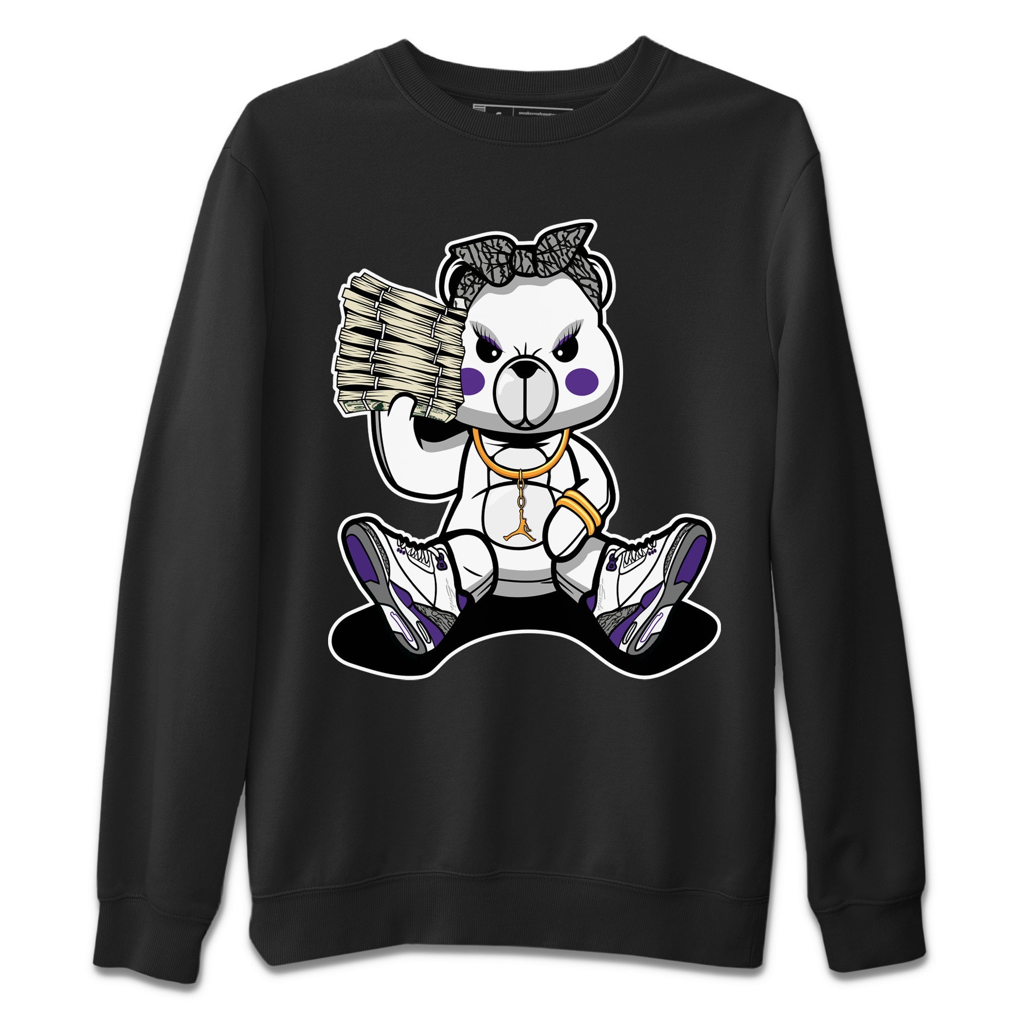 Bad Baby Bear Unisex Tops - Air Jordan 3 Dark Iris